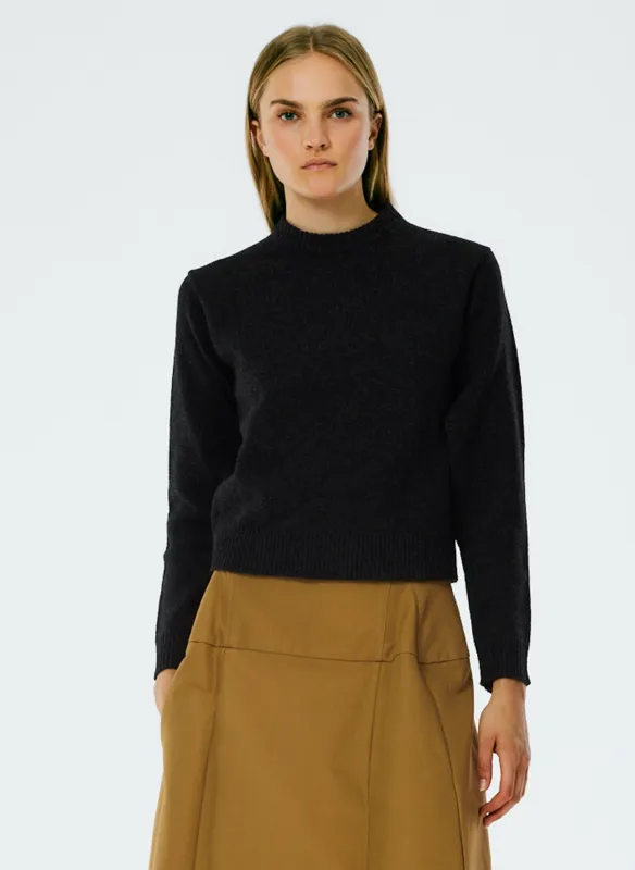 Soft Lambswool Shrunken Crewneck Pullover made by Tibi