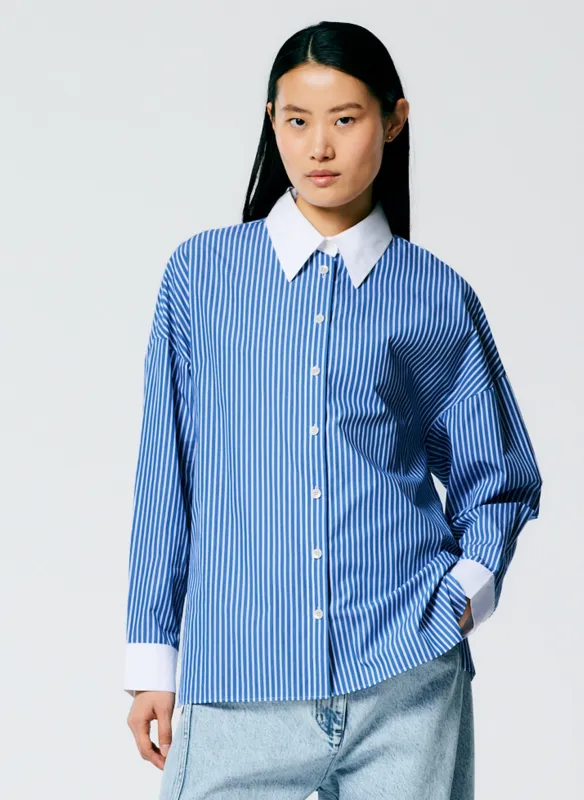 Regal Stripe Gabe Shirt made by Tibi