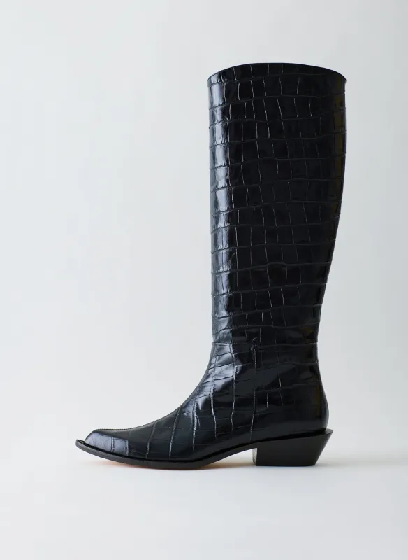 Croc Print Dean Boot made by Tibi