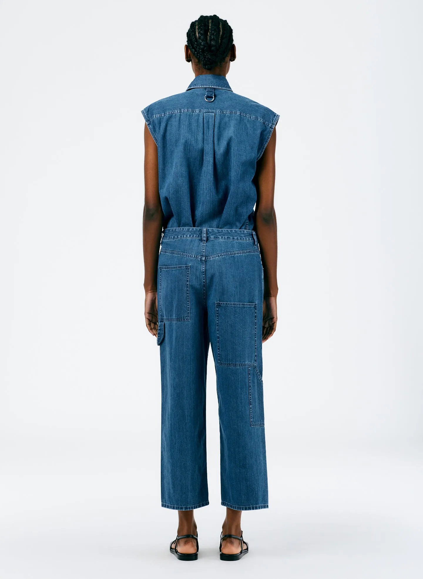 Stone Washed Denim Cropped Slouchy Carpenter Jean sold by Tibi product image thumbnail 3