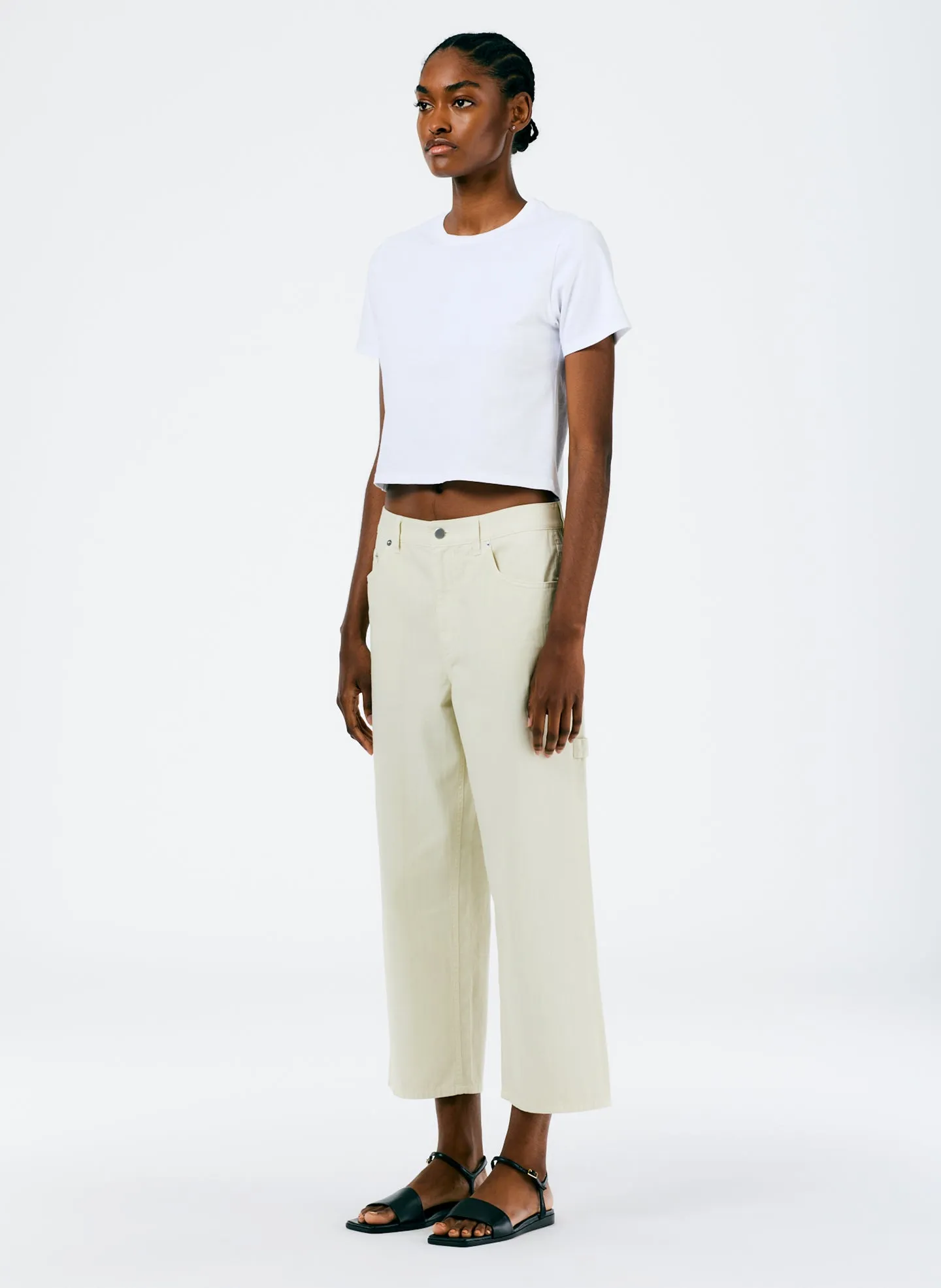 Garment Dyed Twill Cropped Slouchy Carpenter Jean sold by Tibi product image thumbnail 4