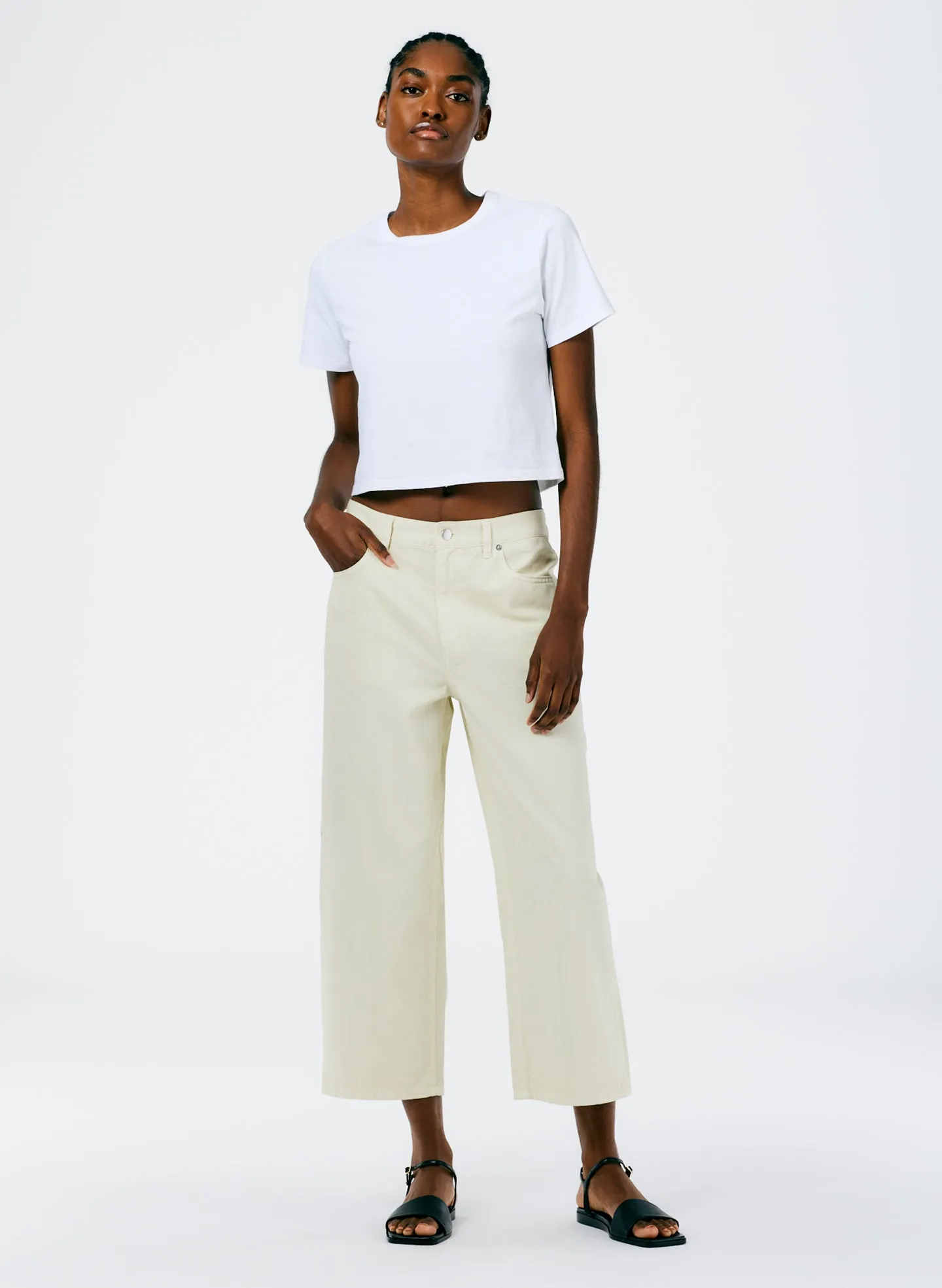 Garment Dyed Twill Cropped Slouchy Carpenter Jean sold by Tibi product image thumbnail 3