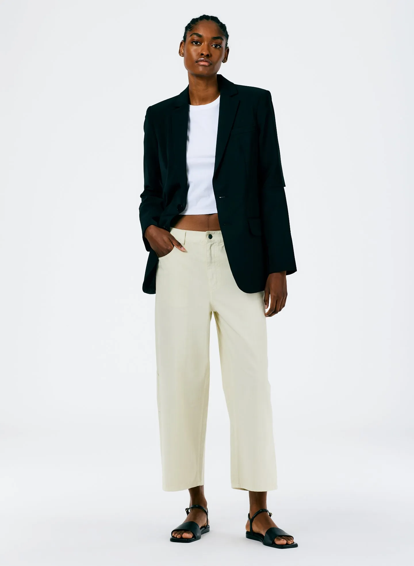Garment Dyed Twill Cropped Slouchy Carpenter Jean sold by Tibi