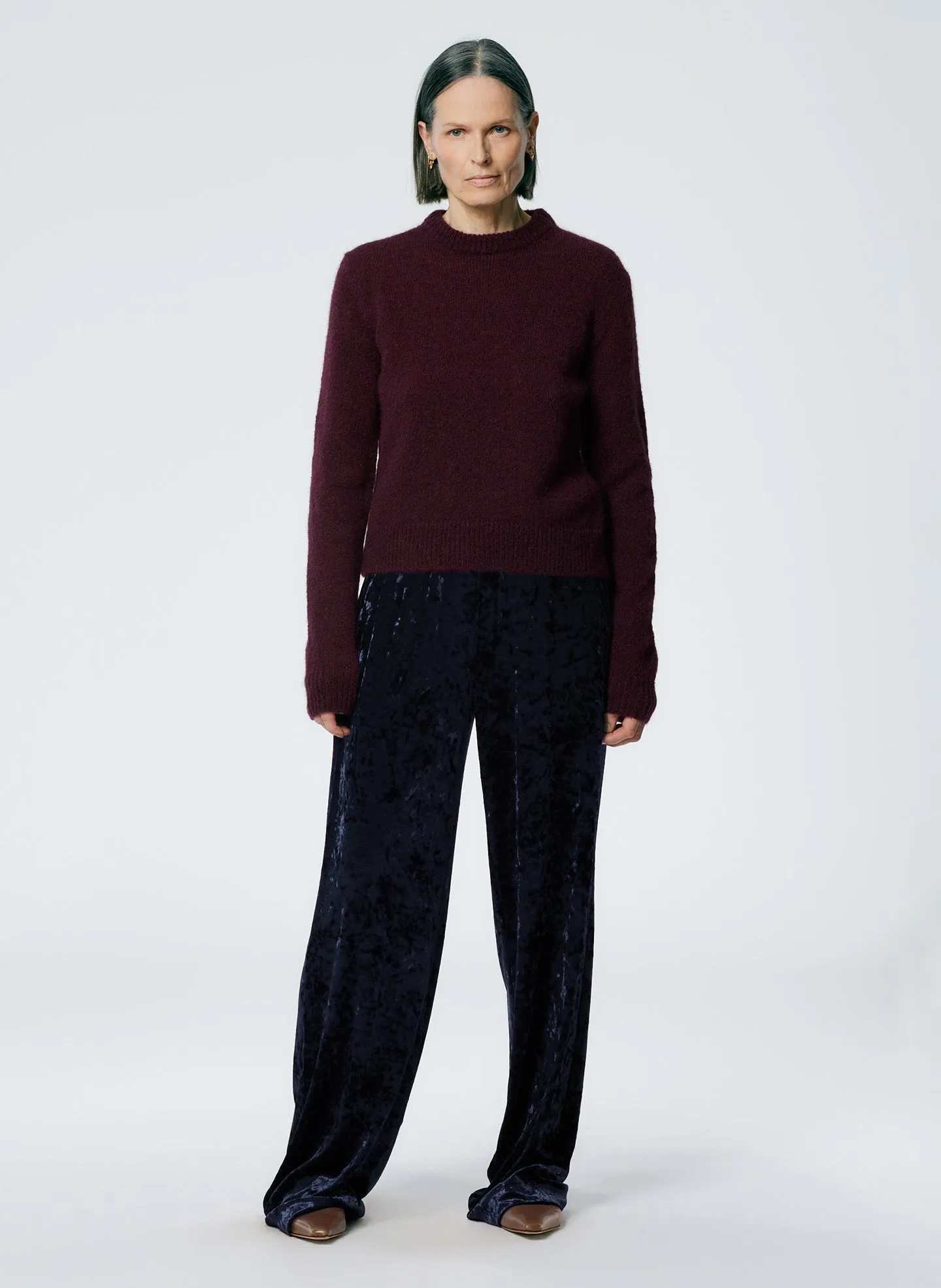 Stretch Velvet Wide Leg Pull On Pant sold by Tibi