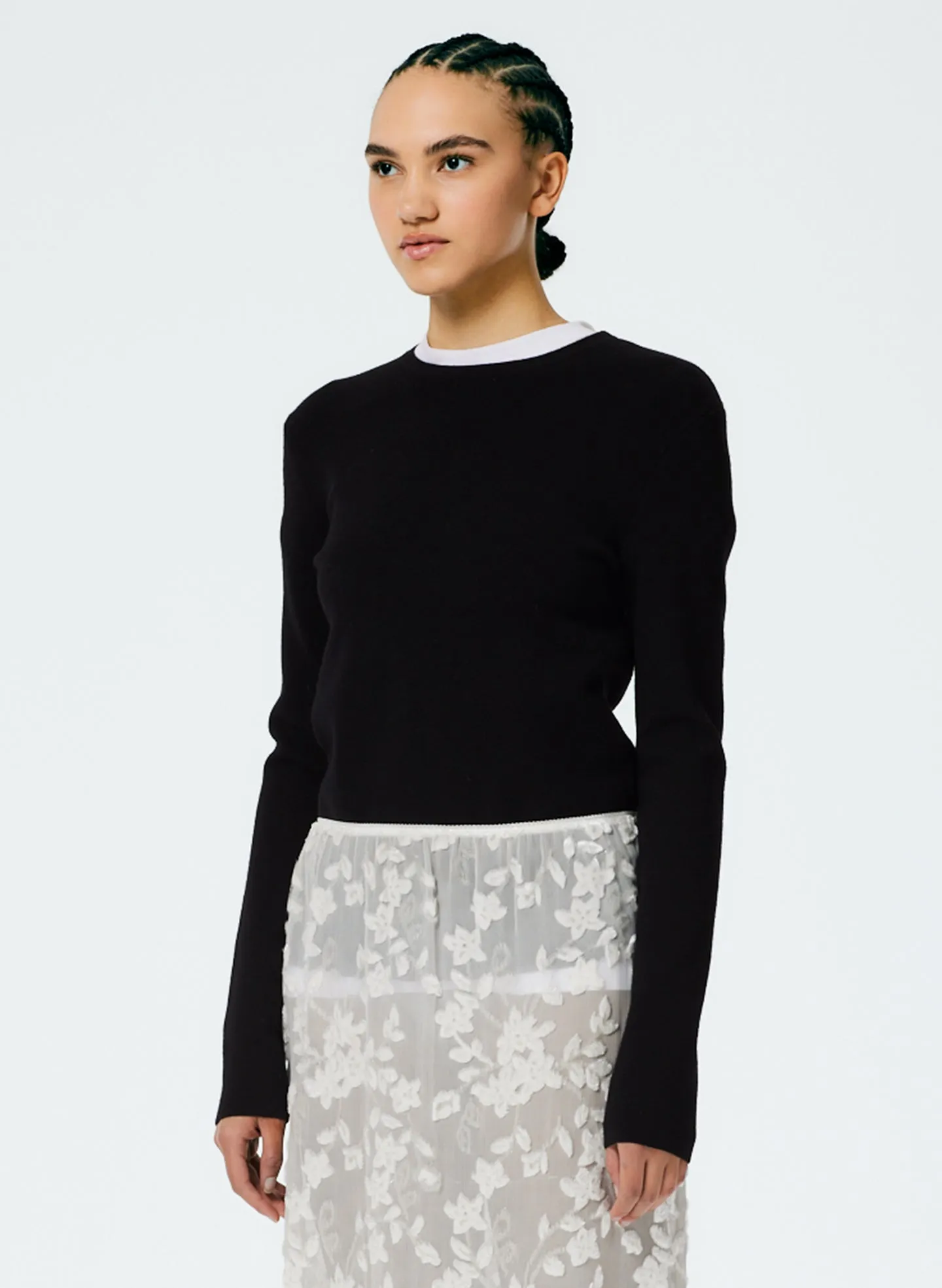 Double Faced Cashmere Mini Long Sleeve Pullover sold by Tibi product image thumbnail 3
