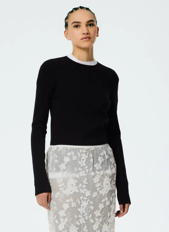 Double Faced Cashmere Mini Long Sleeve Pullover made by Tibi