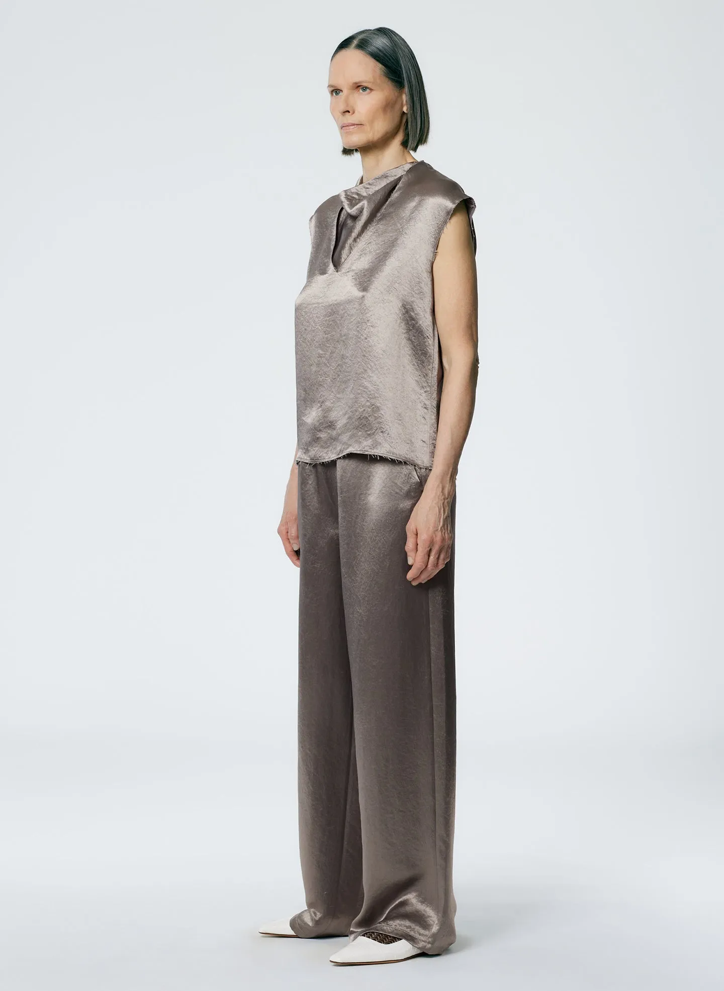 Sion Satin Wide Leg Pull On Pant sold by Tibi product image thumbnail 3