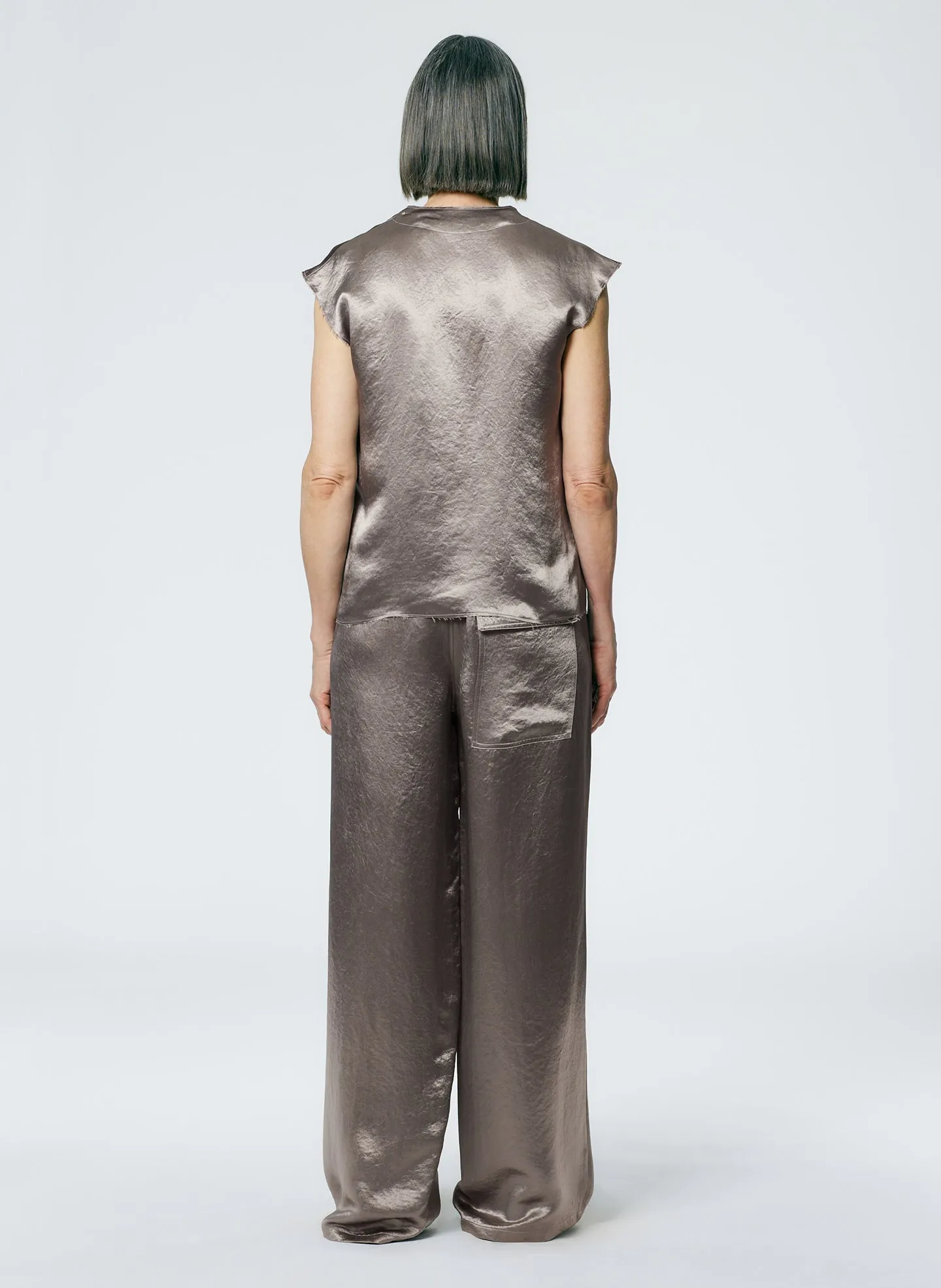 Sion Satin Wide Leg Pull On Pant sold by Tibi product image thumbnail 4