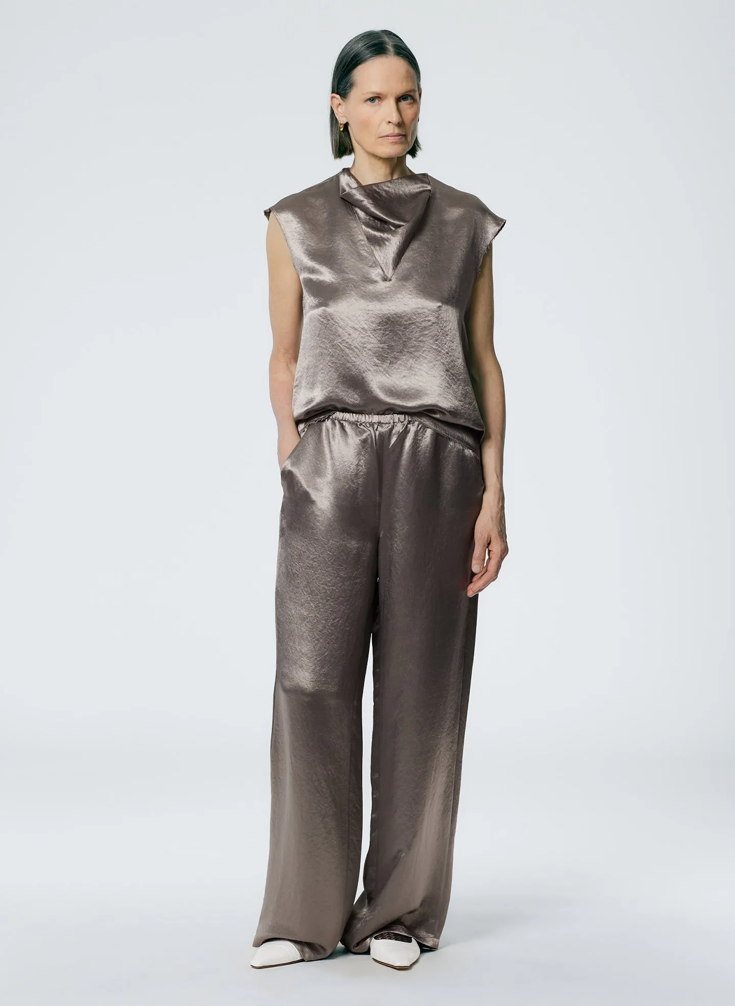 Sion Satin Wide Leg Pull On Pant sold by Tibi product image thumbnail 2