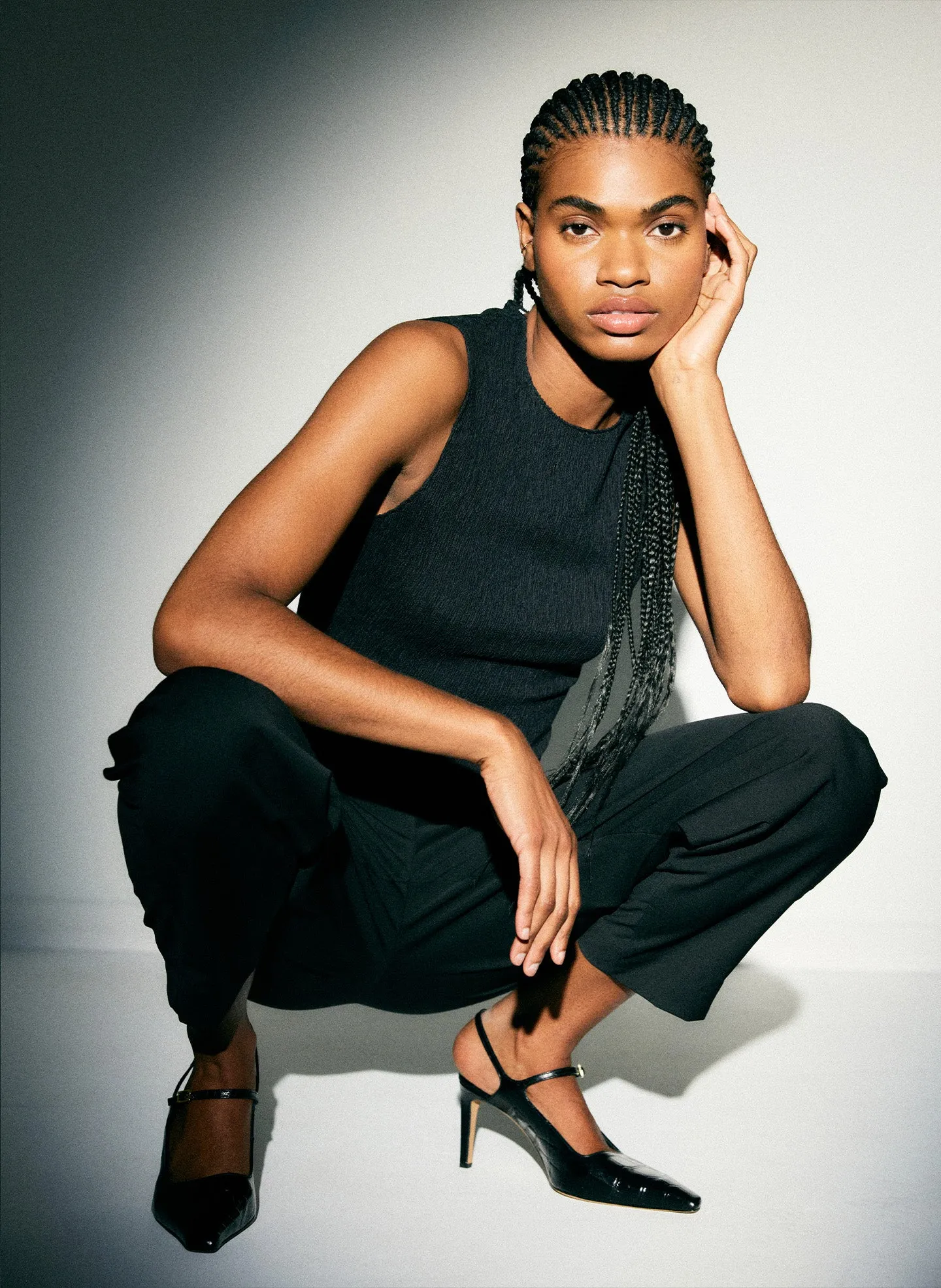 Sage Crinkle Lyocell Fitted Tank sold by Tibi product image thumbnail 2