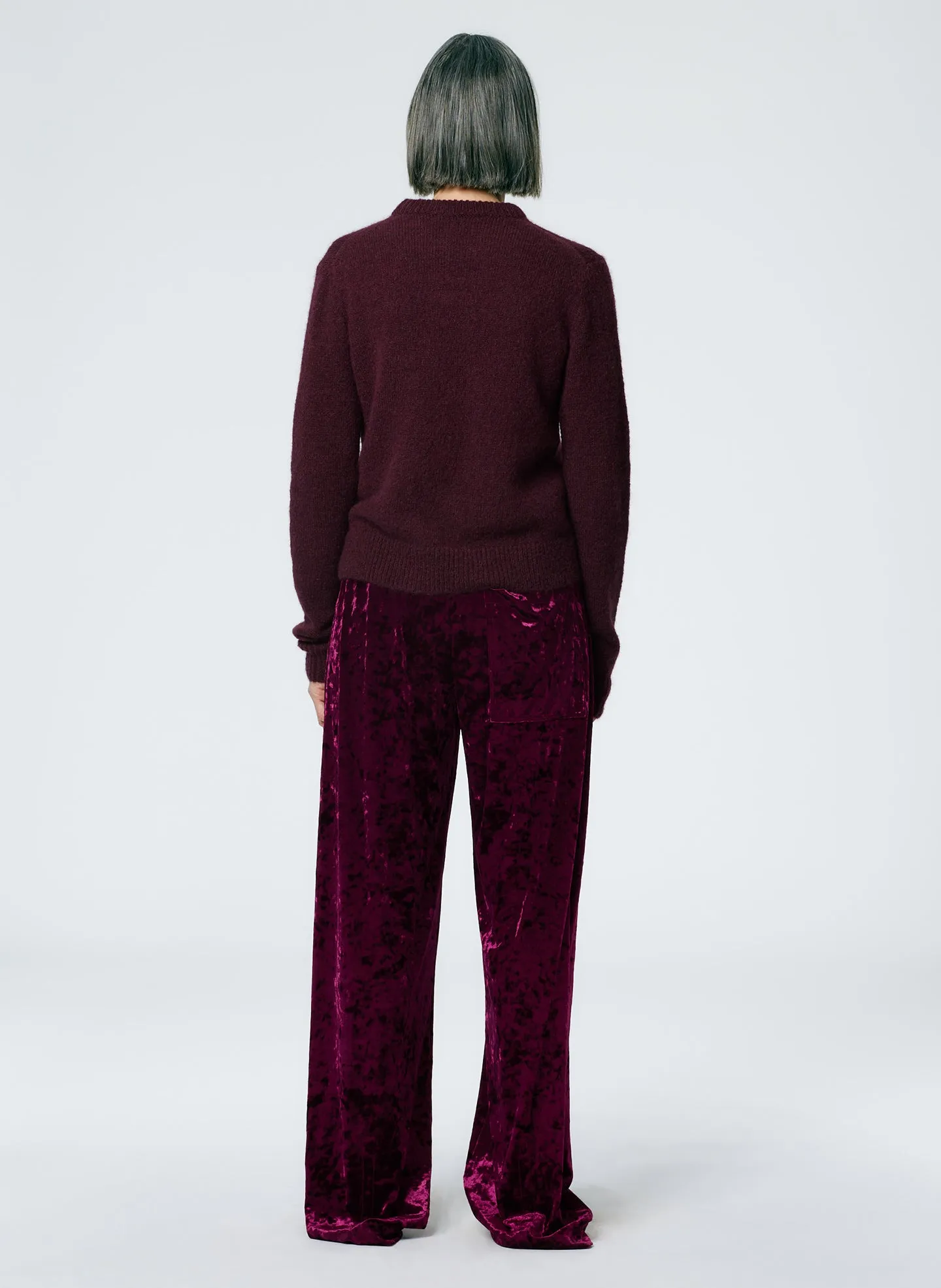 Stretch Velvet Wide Leg Pull On Pant sold by Tibi product image thumbnail 3