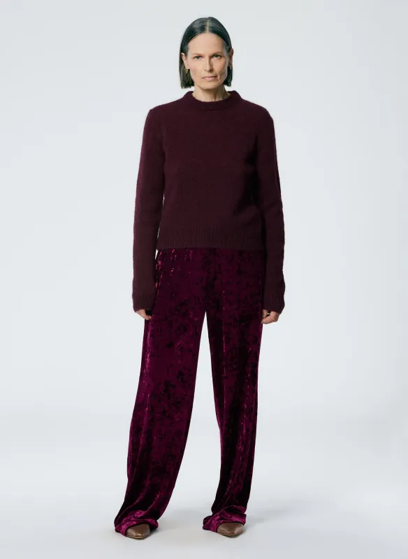 Stretch Velvet Wide Leg Pull On Pant made by Tibi