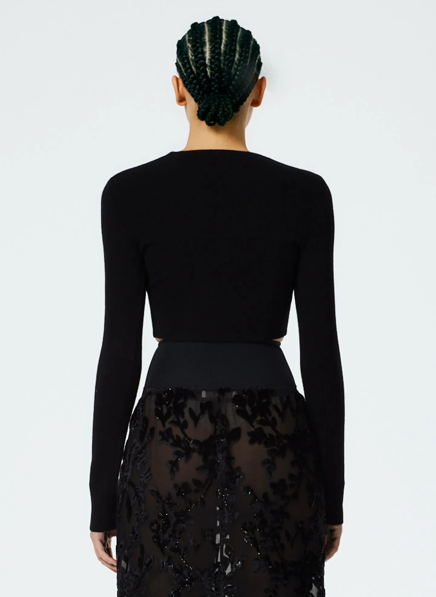 Double Faced Cashmere Mini Long Sleeve Cropped Pullover sold by Tibi product image thumbnail 3