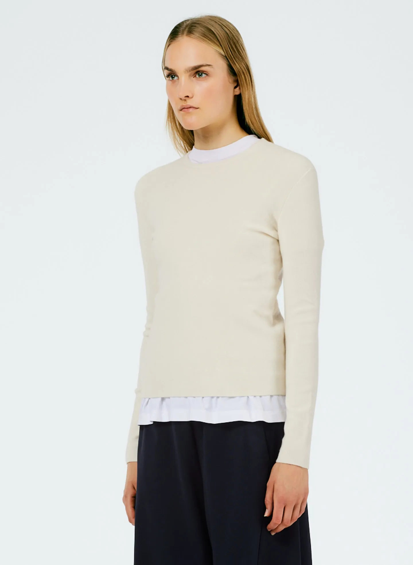 Double Faced Cashmere Mini Long Sleeve Pullover sold by Tibi product image thumbnail 2