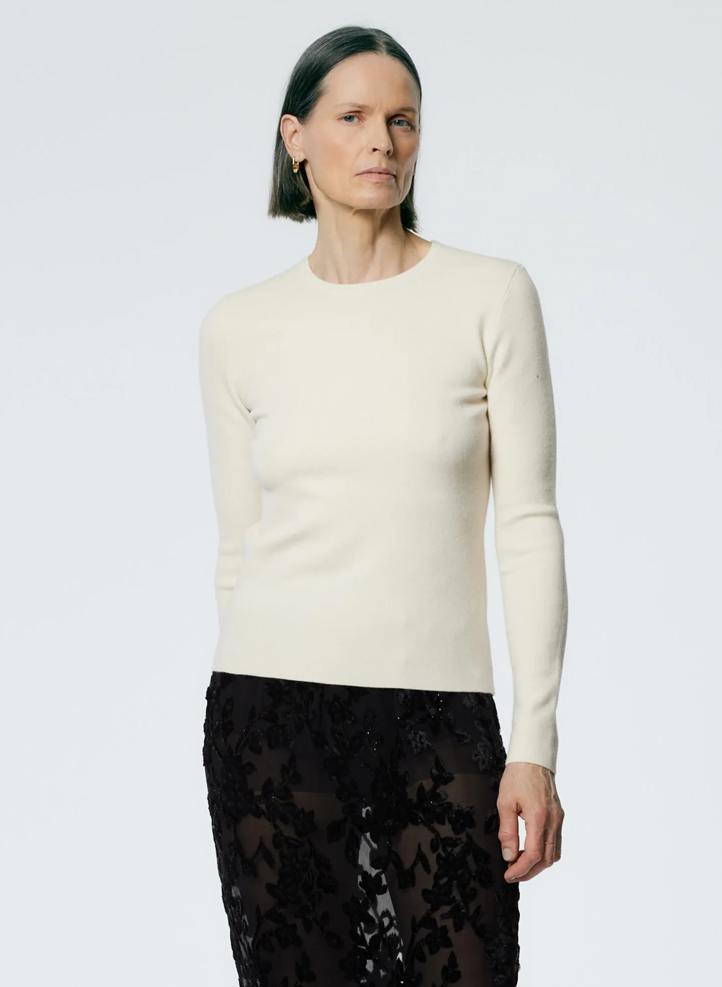 Double Faced Cashmere Mini Long Sleeve Pullover sold by Tibi product image thumbnail 5