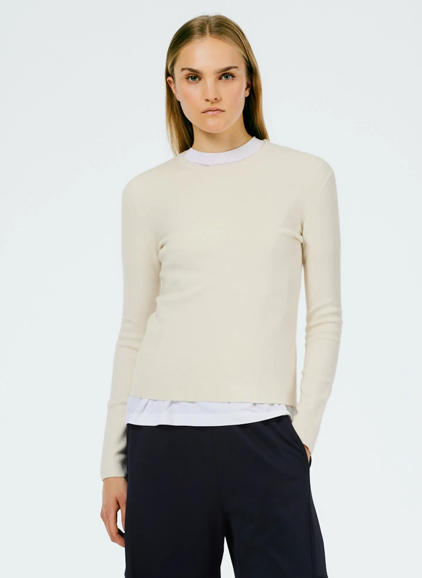 Double Faced Cashmere Mini Long Sleeve Pullover sold by Tibi