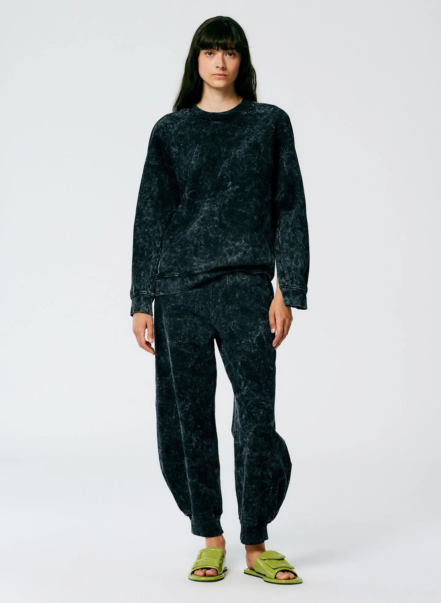 Acid Wash Cocoon Crewneck Sweatshirt sold by Tibi product image thumbnail 4