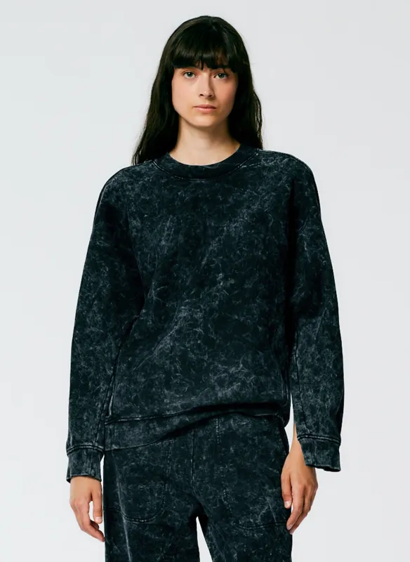 Acid Wash Cocoon Crewneck Sweatshirt made by Tibi