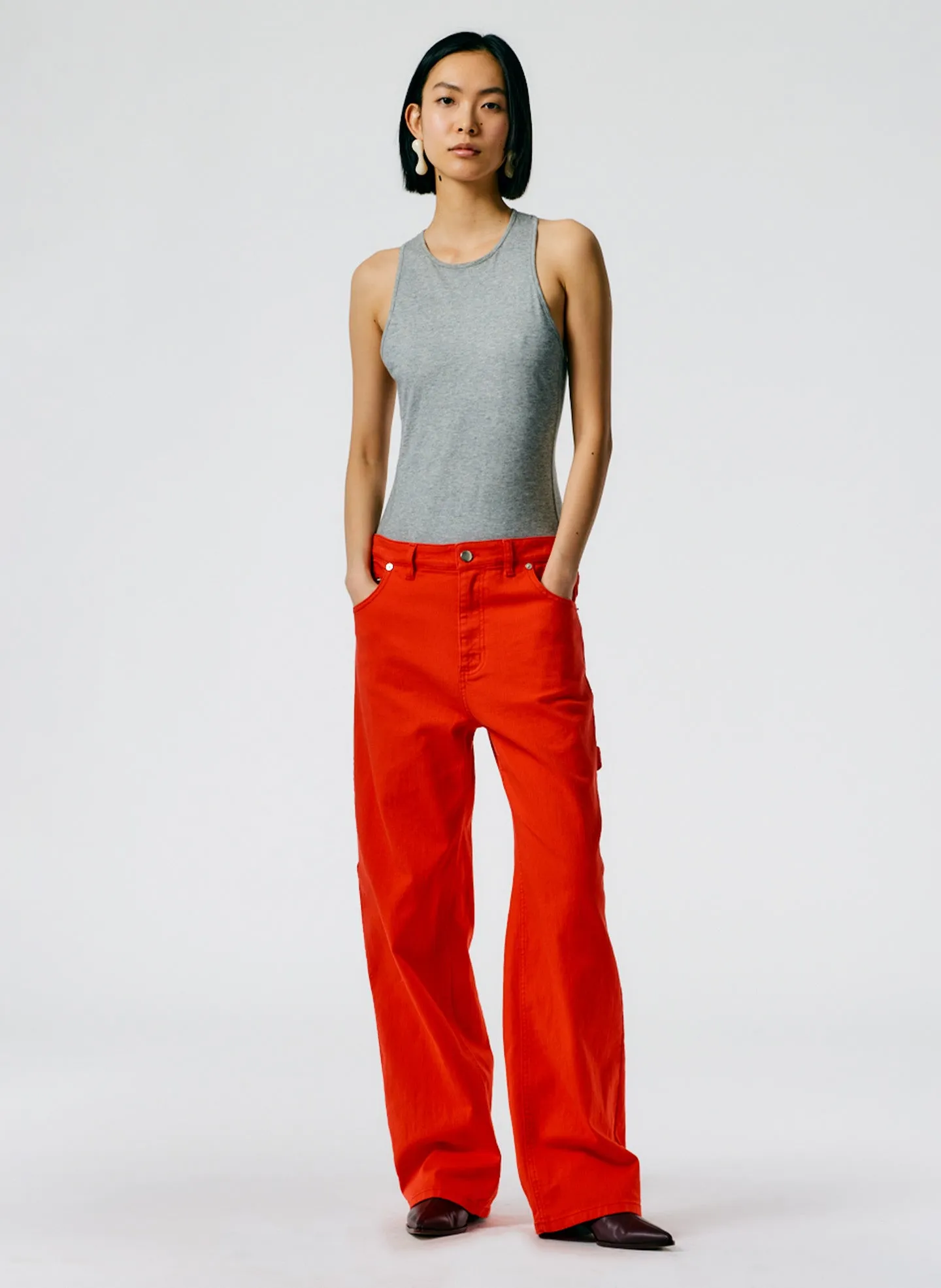 Garment Washed Twill Slouchy Carpenter Jean sold by Tibi