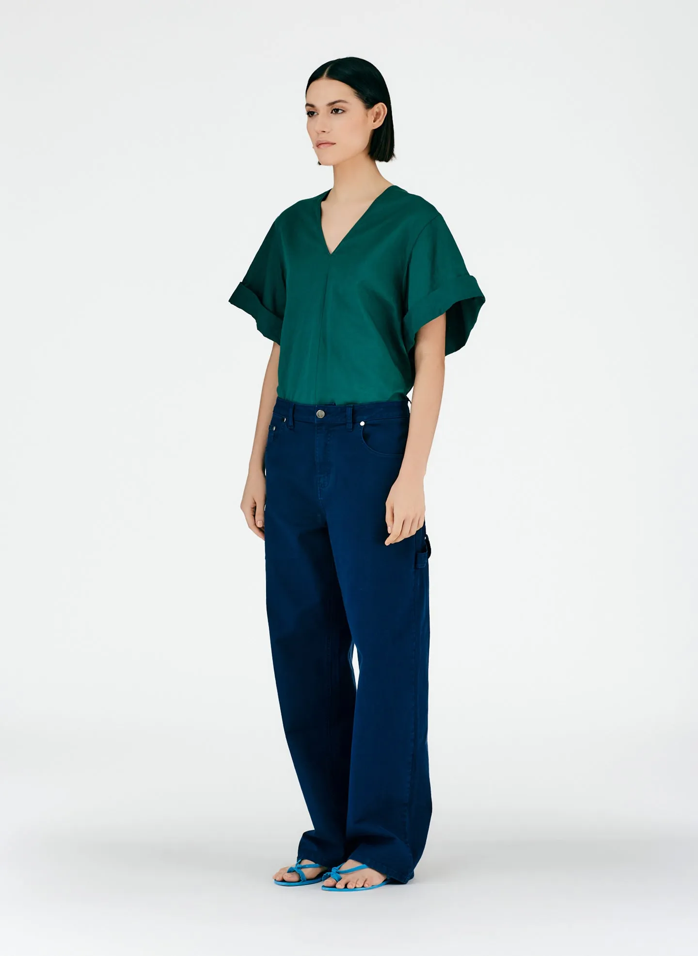 Cotton Drill Slouchy Carpenter Jean sold by Tibi product image thumbnail 4