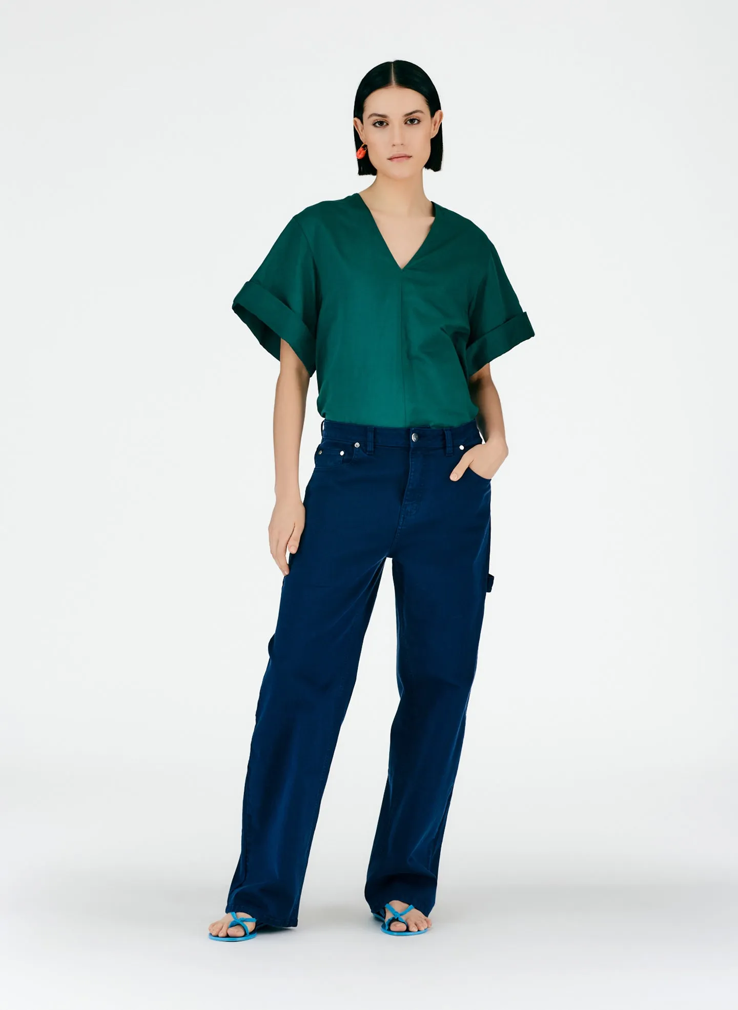 Cotton Drill Slouchy Carpenter Jean sold by Tibi