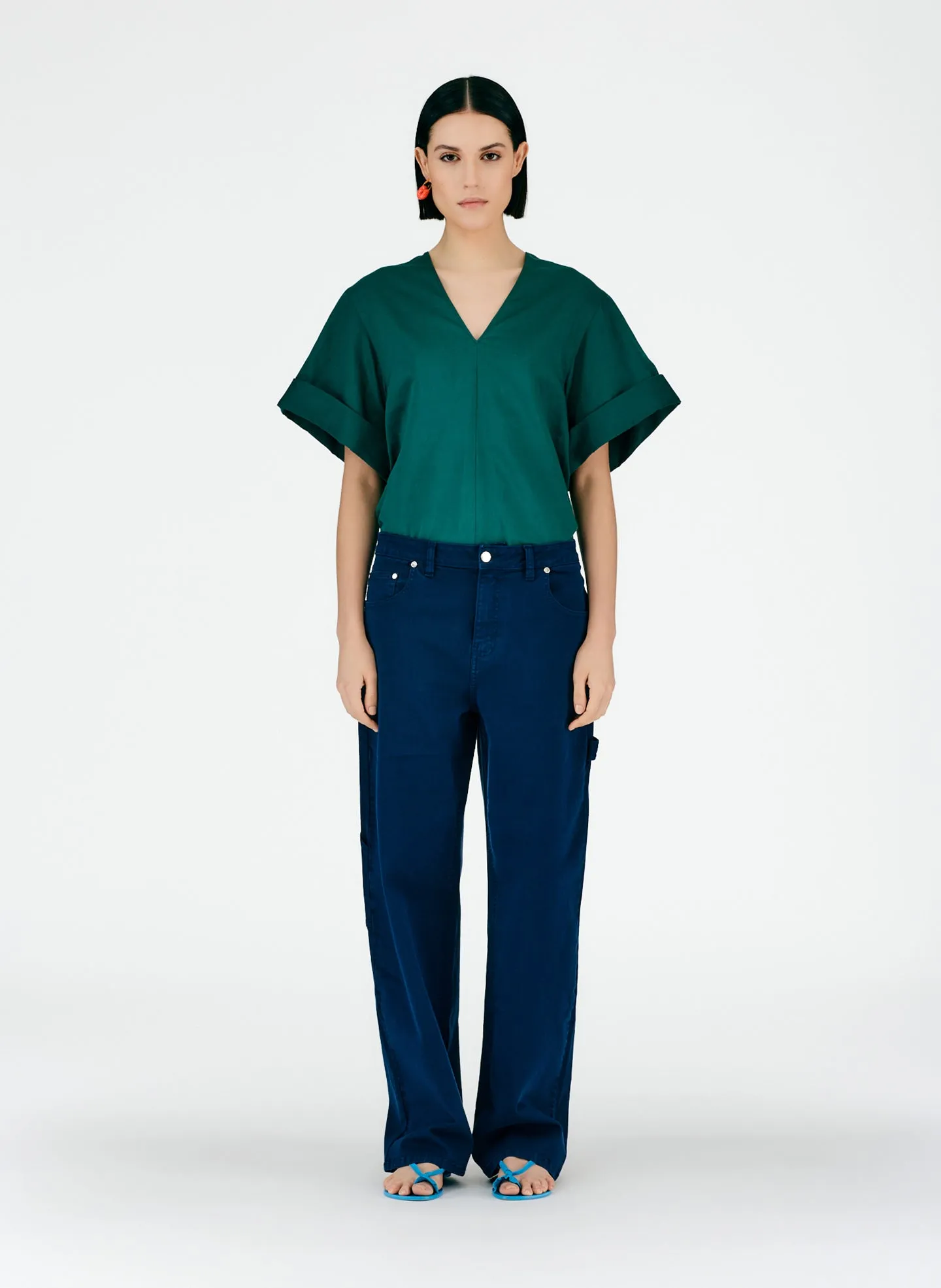 Cotton Drill Slouchy Carpenter Jean sold by Tibi product image thumbnail 3