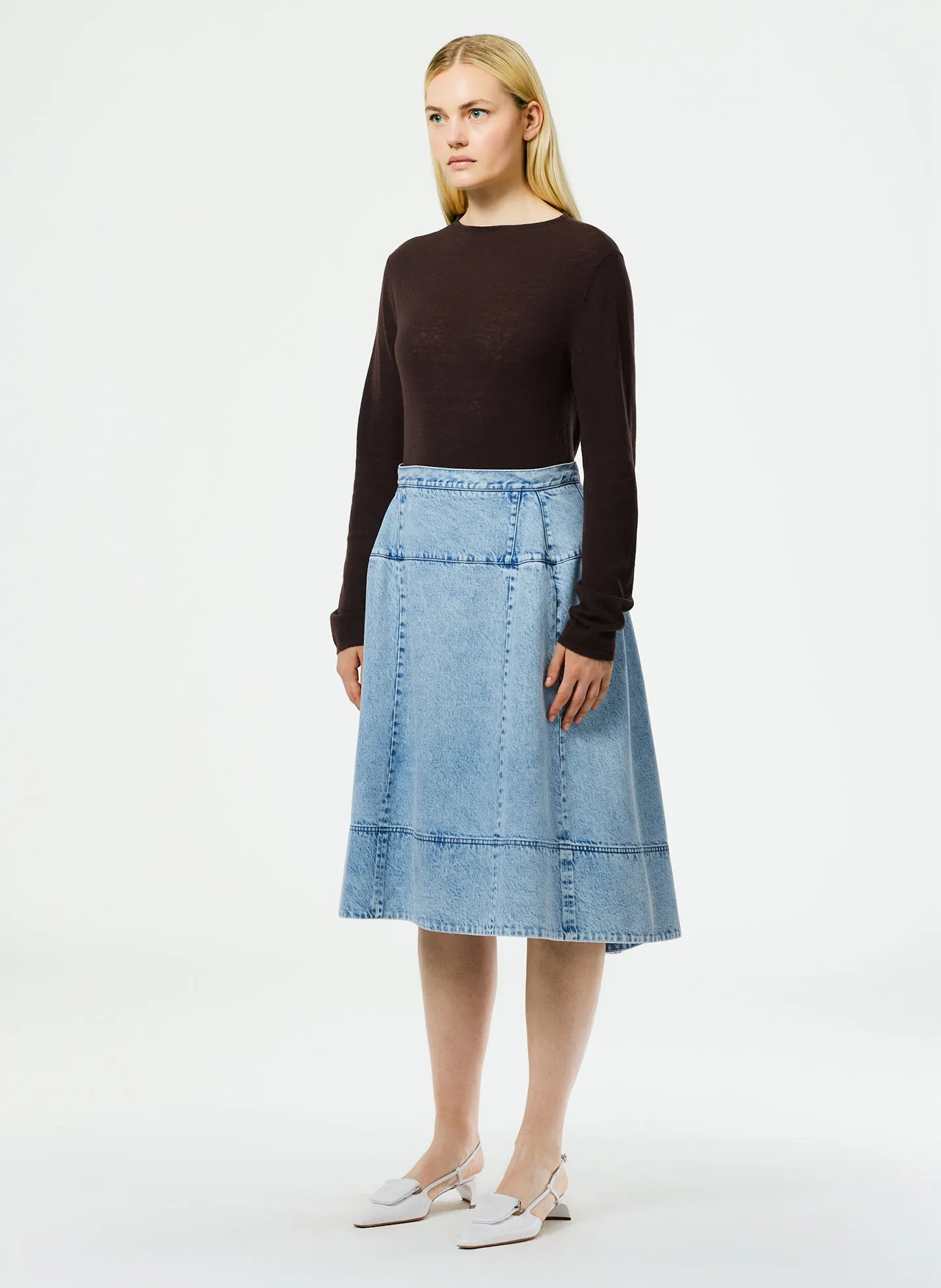 Acid Iceberg Denim Sculpted Skirt sold by Tibi product image thumbnail 2