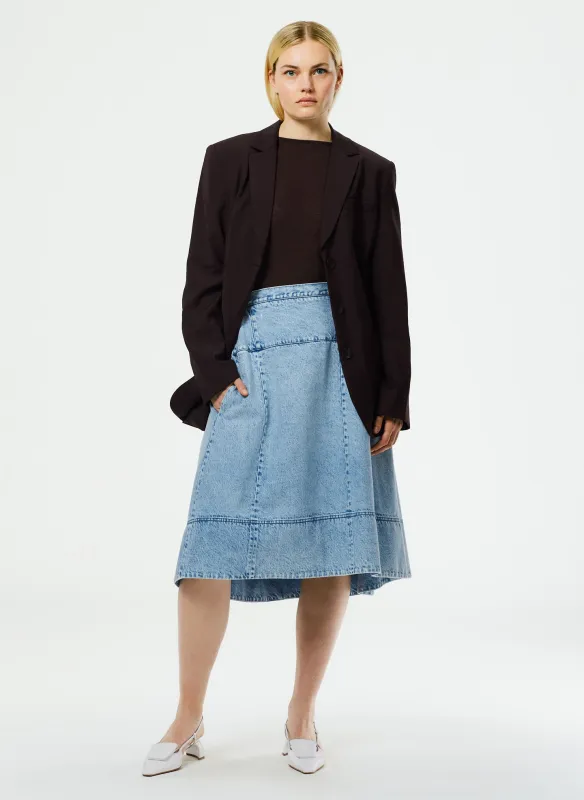 Acid Iceberg Denim Sculpted Skirt made by Tibi