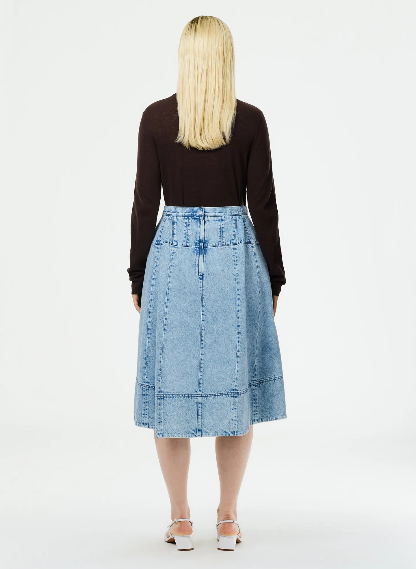 Acid Iceberg Denim Sculpted Skirt sold by Tibi product image thumbnail 3
