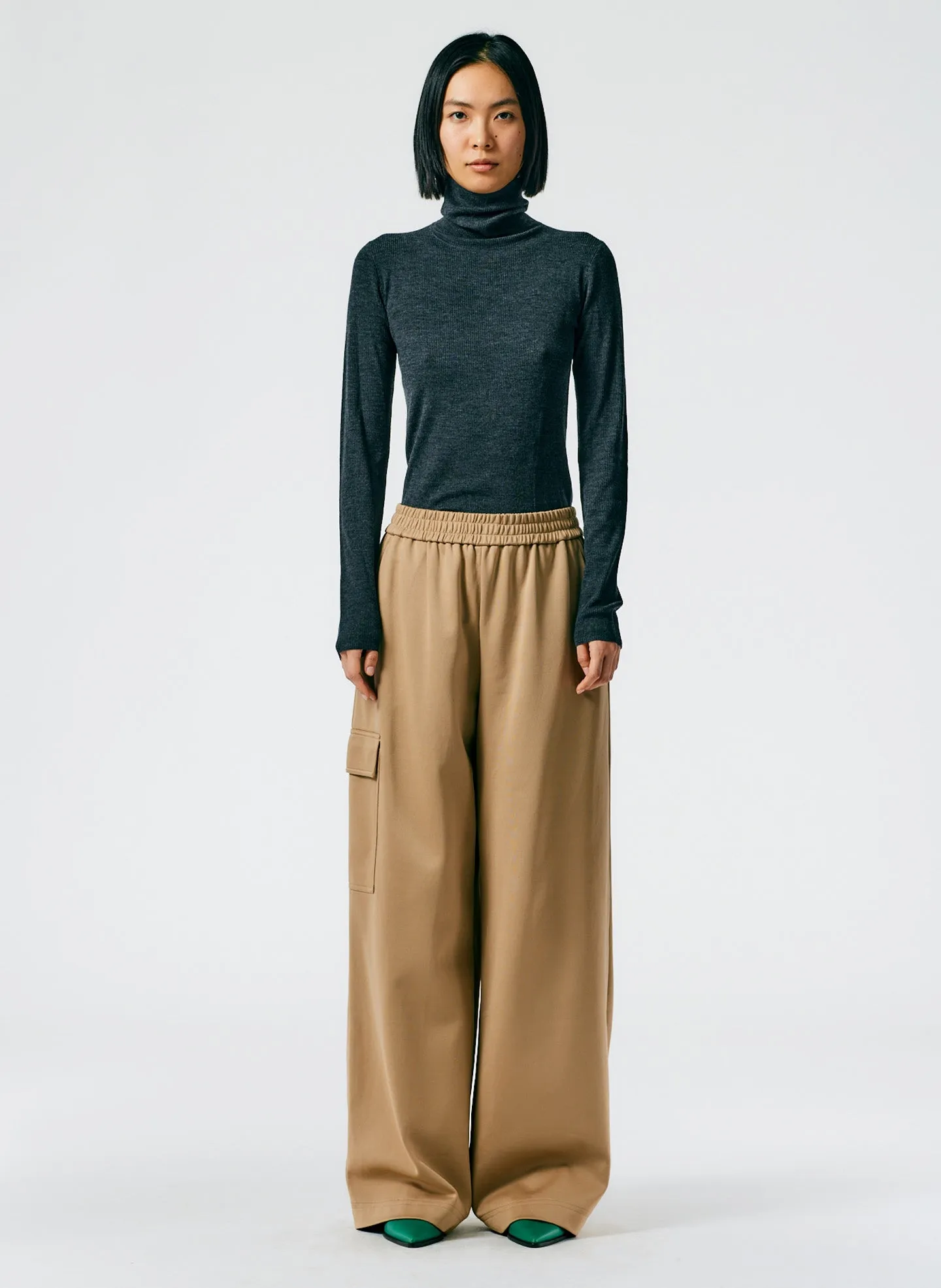 Active Knit Wide Leg Pull On Pant sold by Tibi product image thumbnail 4