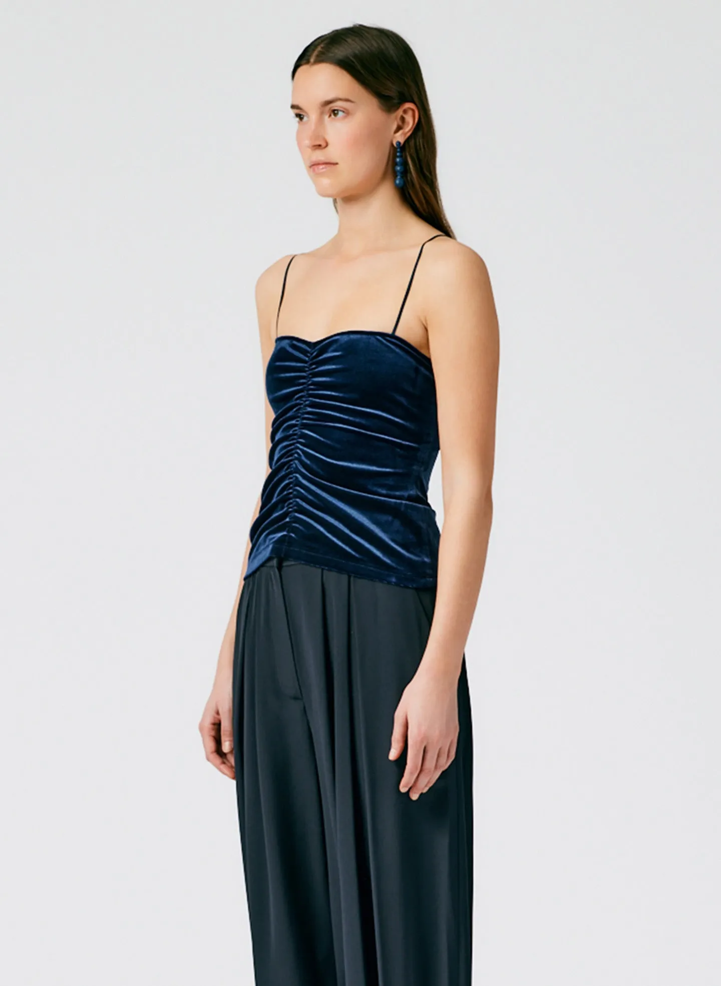 Stretch Velvet Ruched Cami sold by Tibi product image thumbnail 3