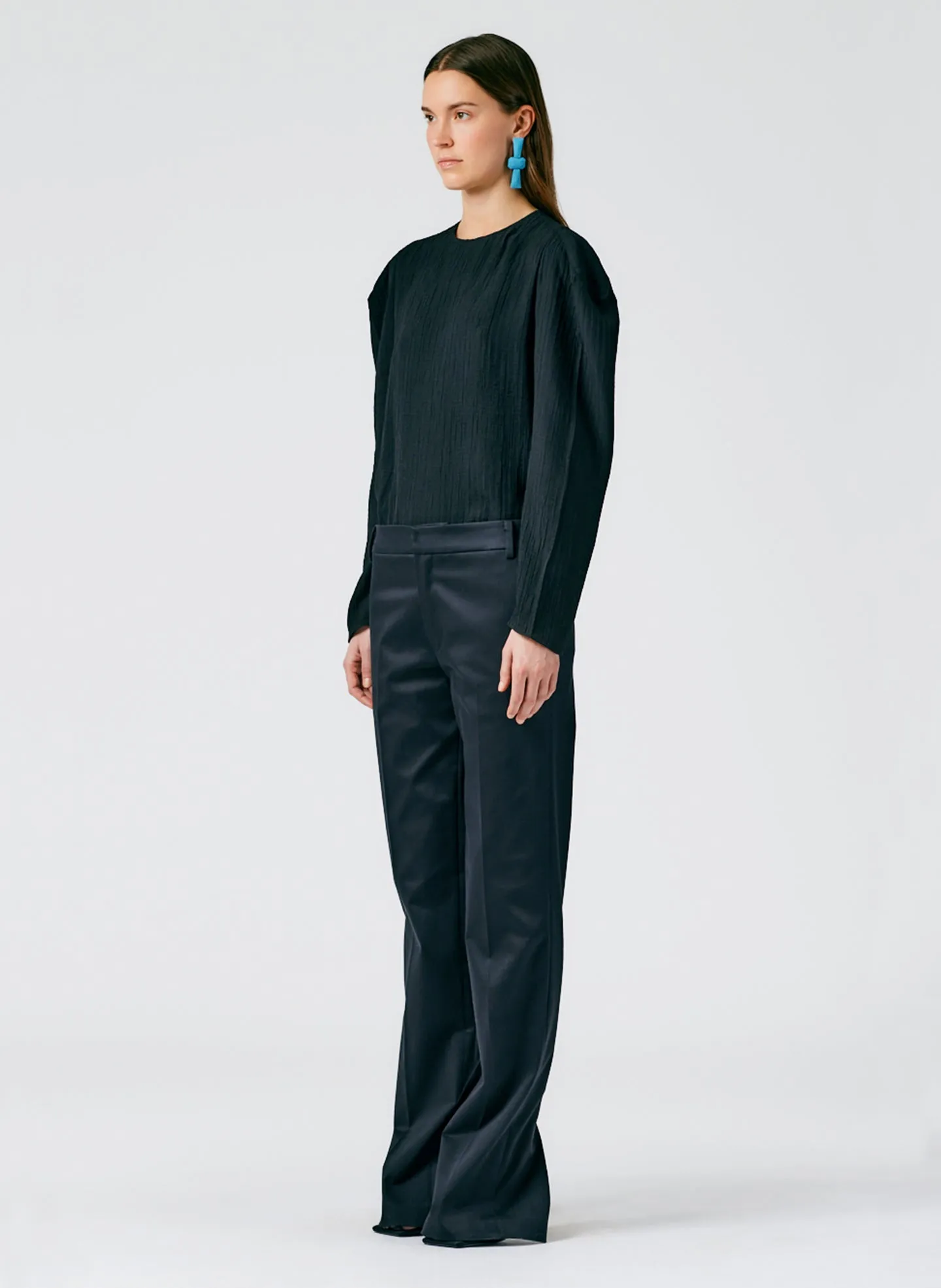 Stretch Sateen Elfie Trouser - Petite sold by Tibi product image thumbnail 3