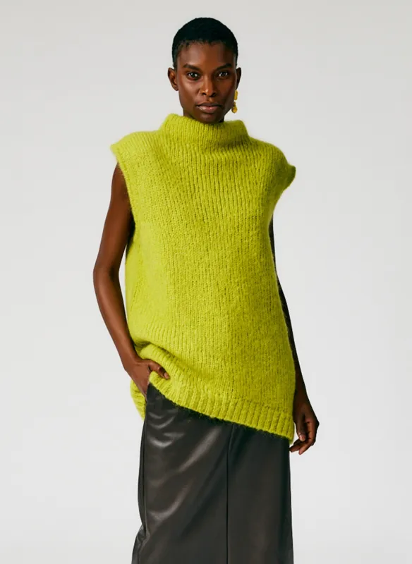 Claude Mohair Cocoon Funnelneck Vest made by Tibi