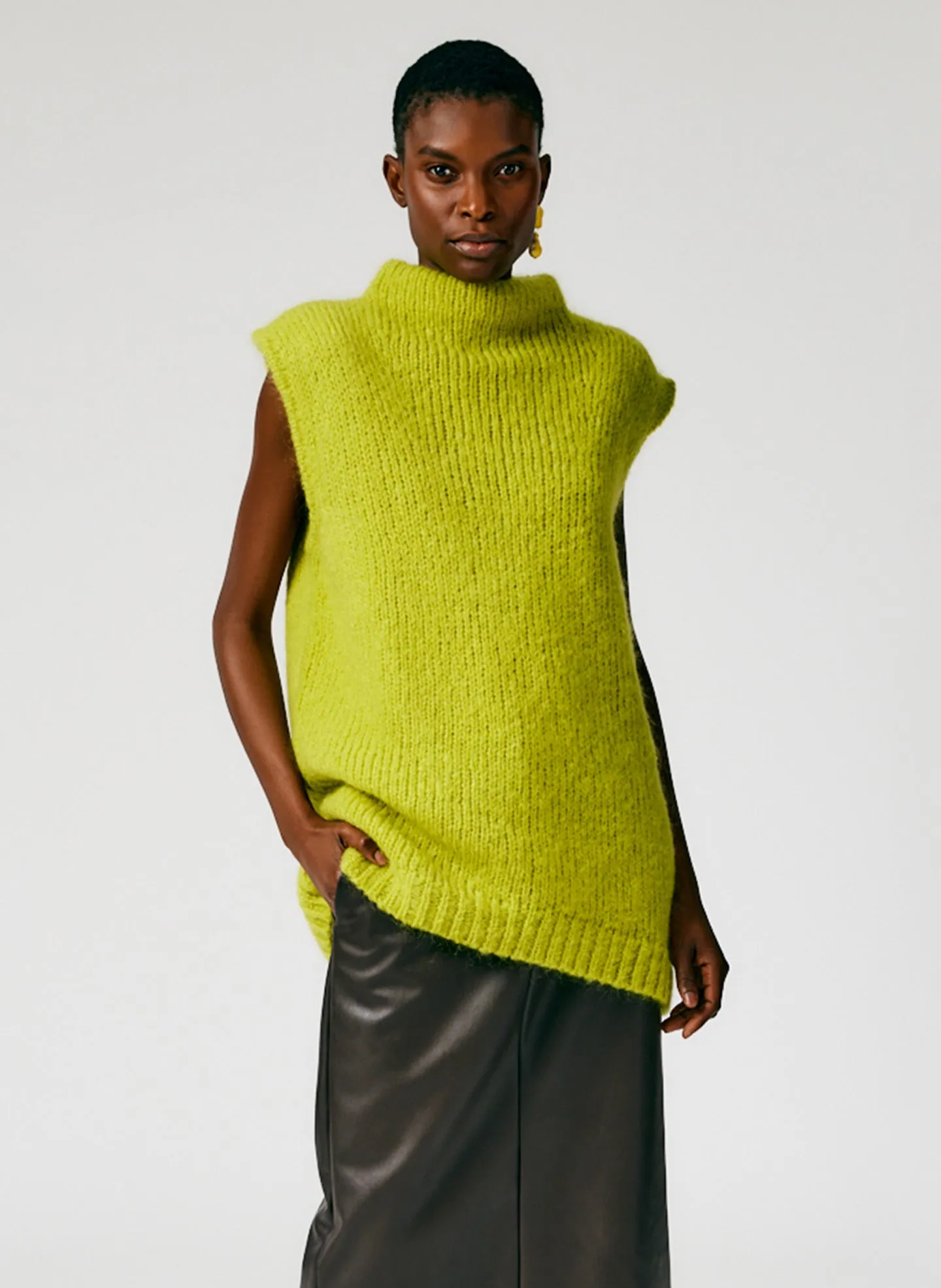 Claude Mohair Cocoon Funnelneck Vest sold by Tibi