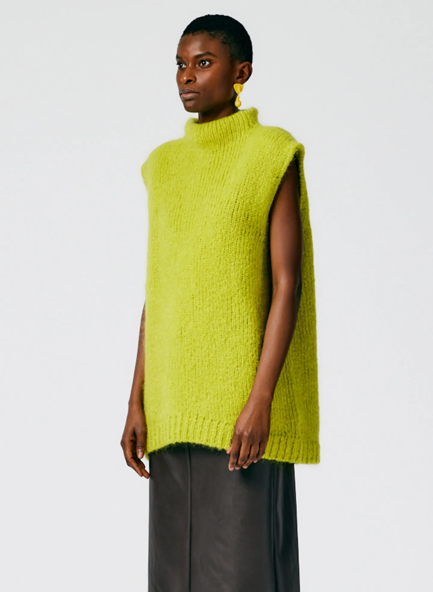Claude Mohair Cocoon Funnelneck Vest sold by Tibi product image thumbnail 3