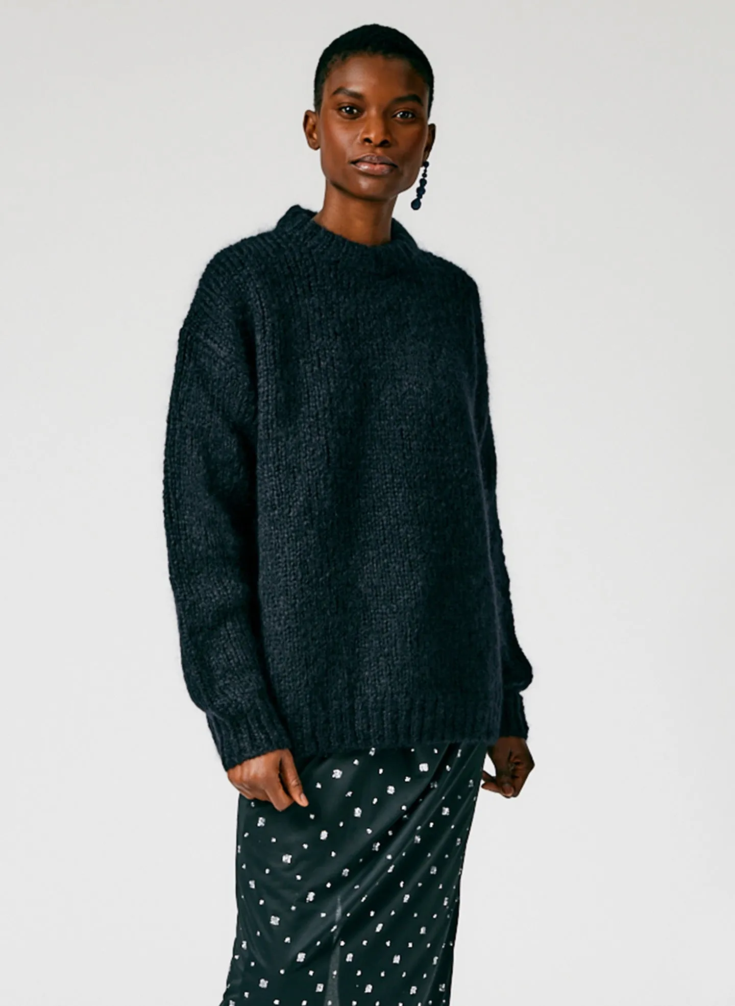 Claude Mohair Crewneck Easy Pullover sold by Tibi