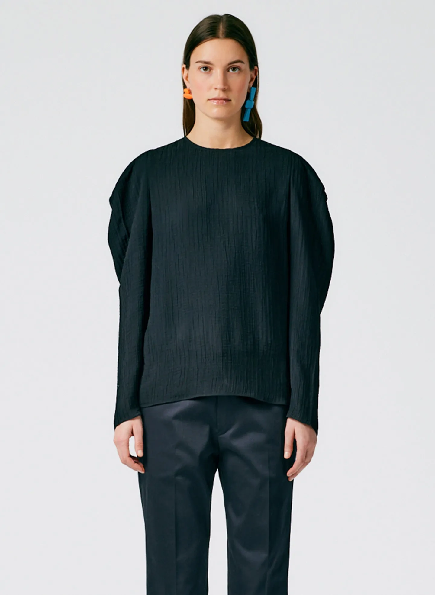 Matte Crinkle Long Square Sleeve Top sold by Tibi product image thumbnail 2