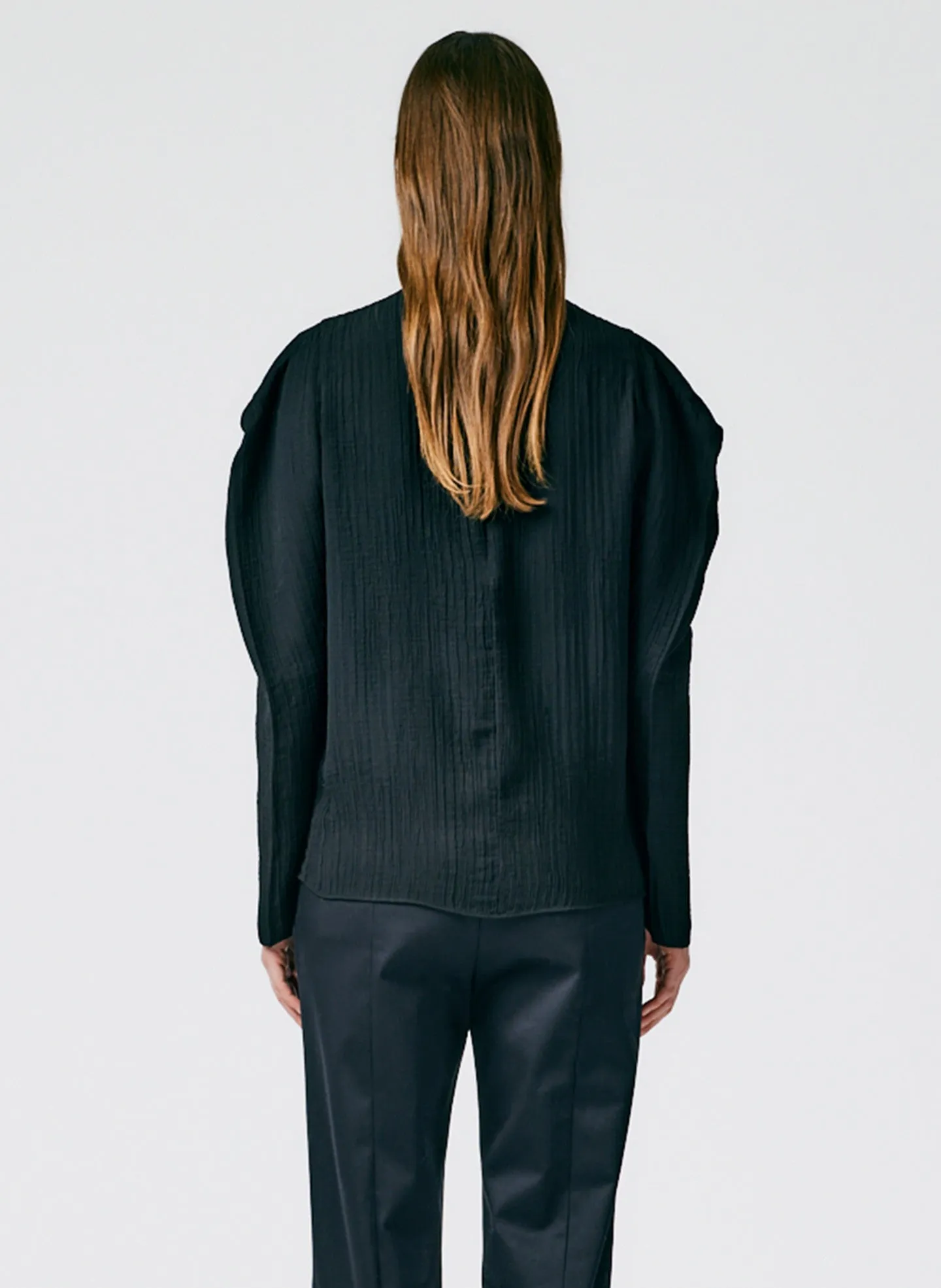 Matte Crinkle Long Square Sleeve Top sold by Tibi product image thumbnail 4