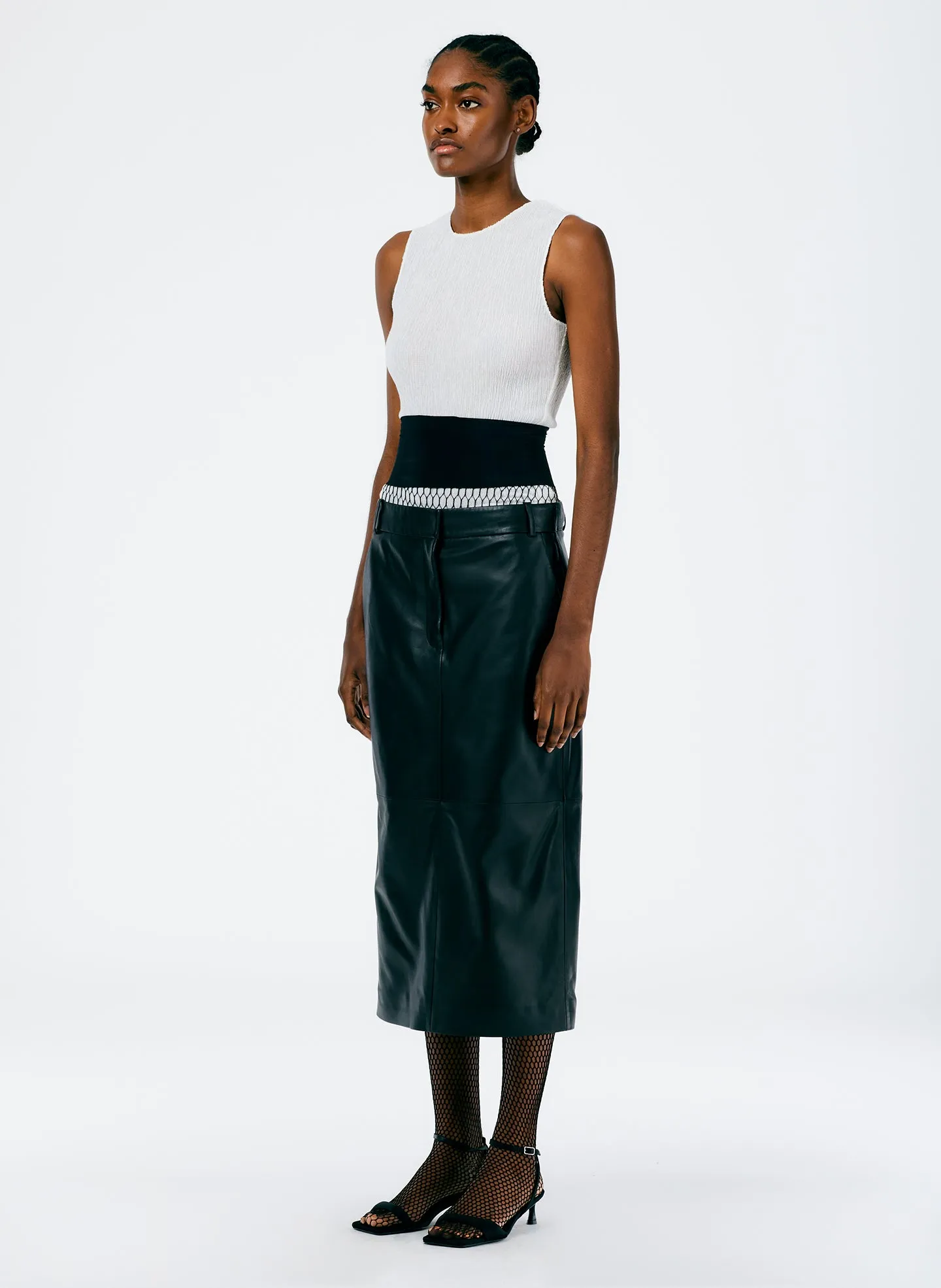 Leather Midi Trouser Skirt sold by Tibi product image thumbnail 2