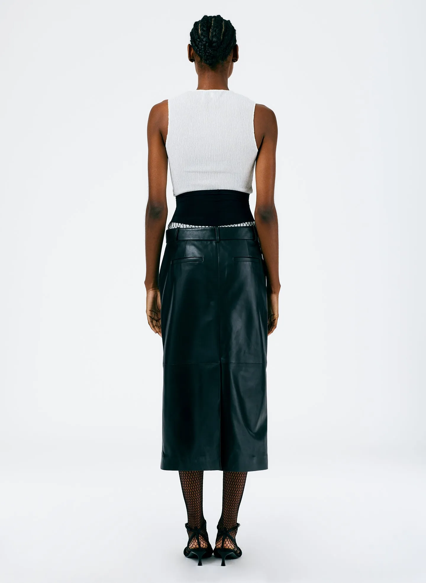 Leather Midi Trouser Skirt sold by Tibi product image thumbnail 3