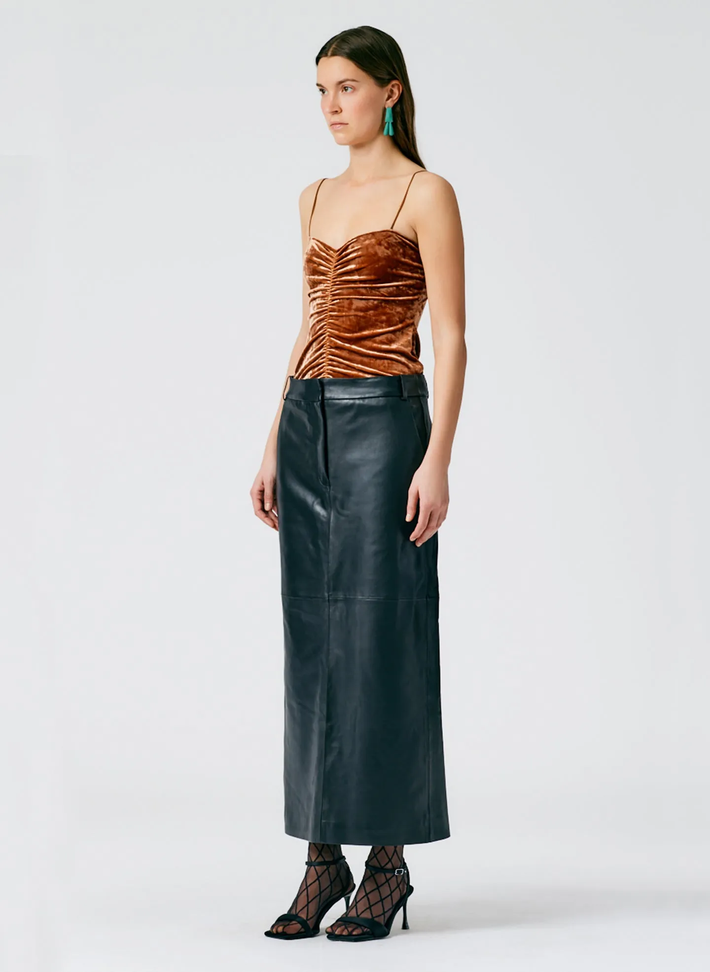 Leather Maxi Trouser Skirt sold by Tibi product image thumbnail 3
