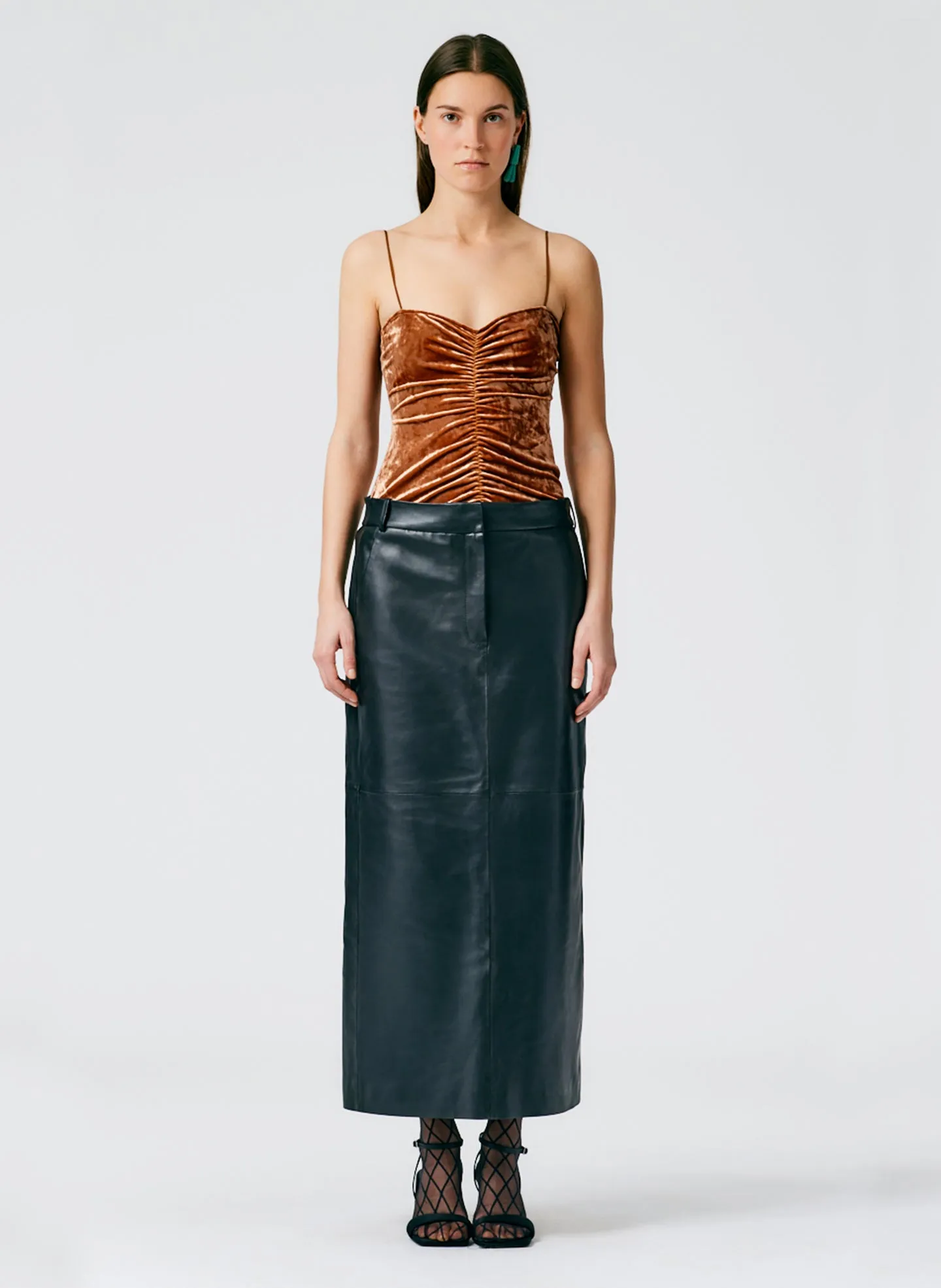 Leather Maxi Trouser Skirt sold by Tibi product image thumbnail 2