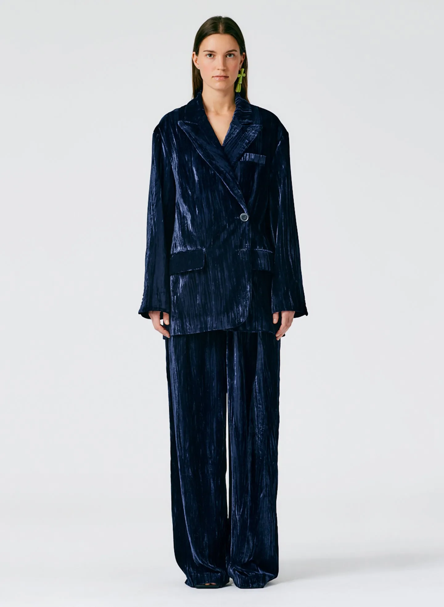 Creased Velvet Liam Blazer sold by Tibi product image thumbnail 5