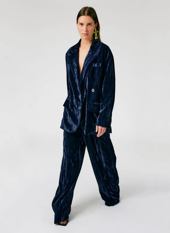 Creased Velvet Liam Blazer sold by Tibi