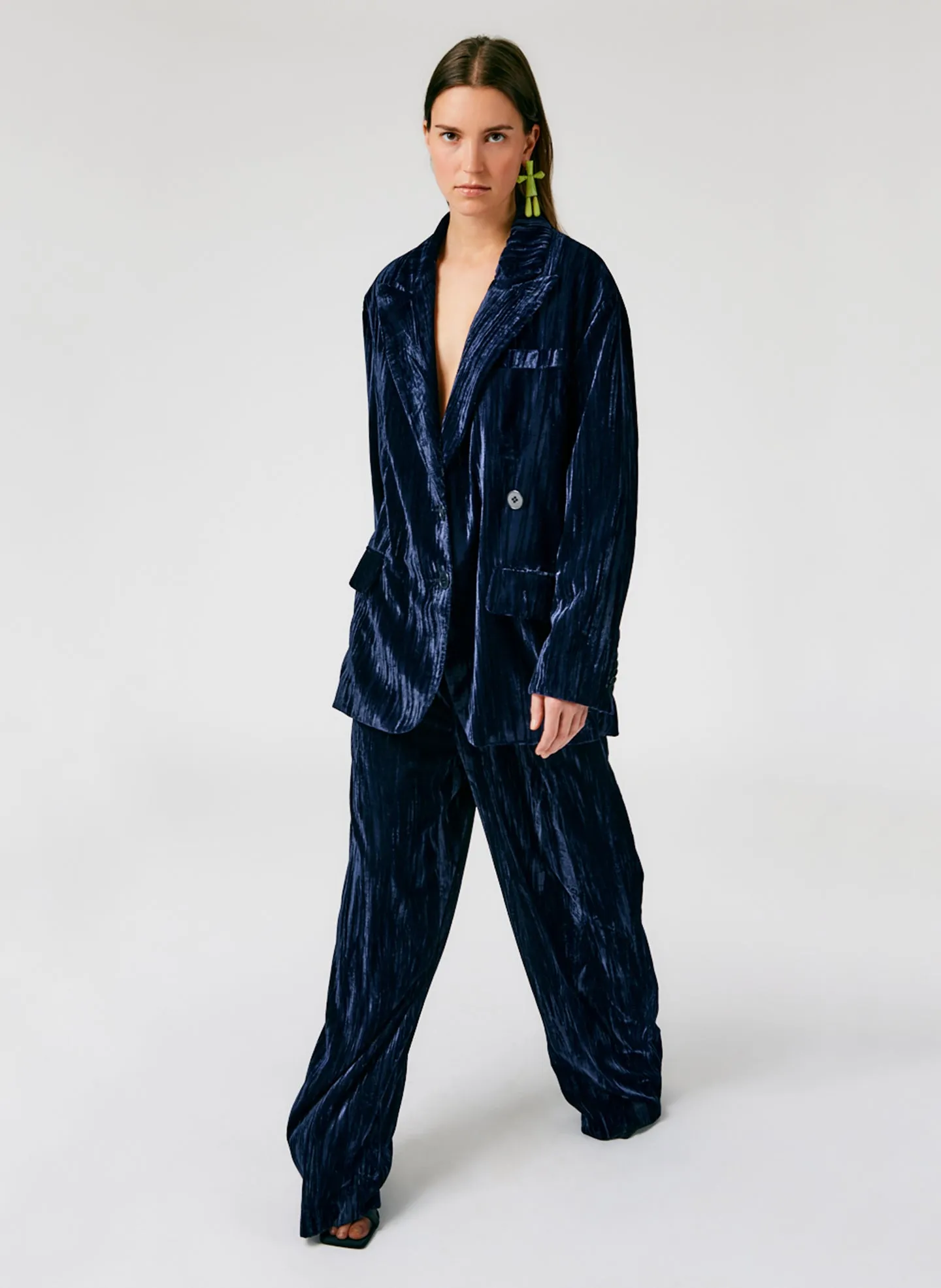 Creased Velvet Liam Blazer sold by Tibi