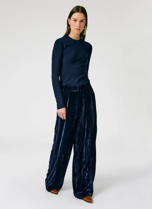 Creased Velvet Stella Pant made by Tibi