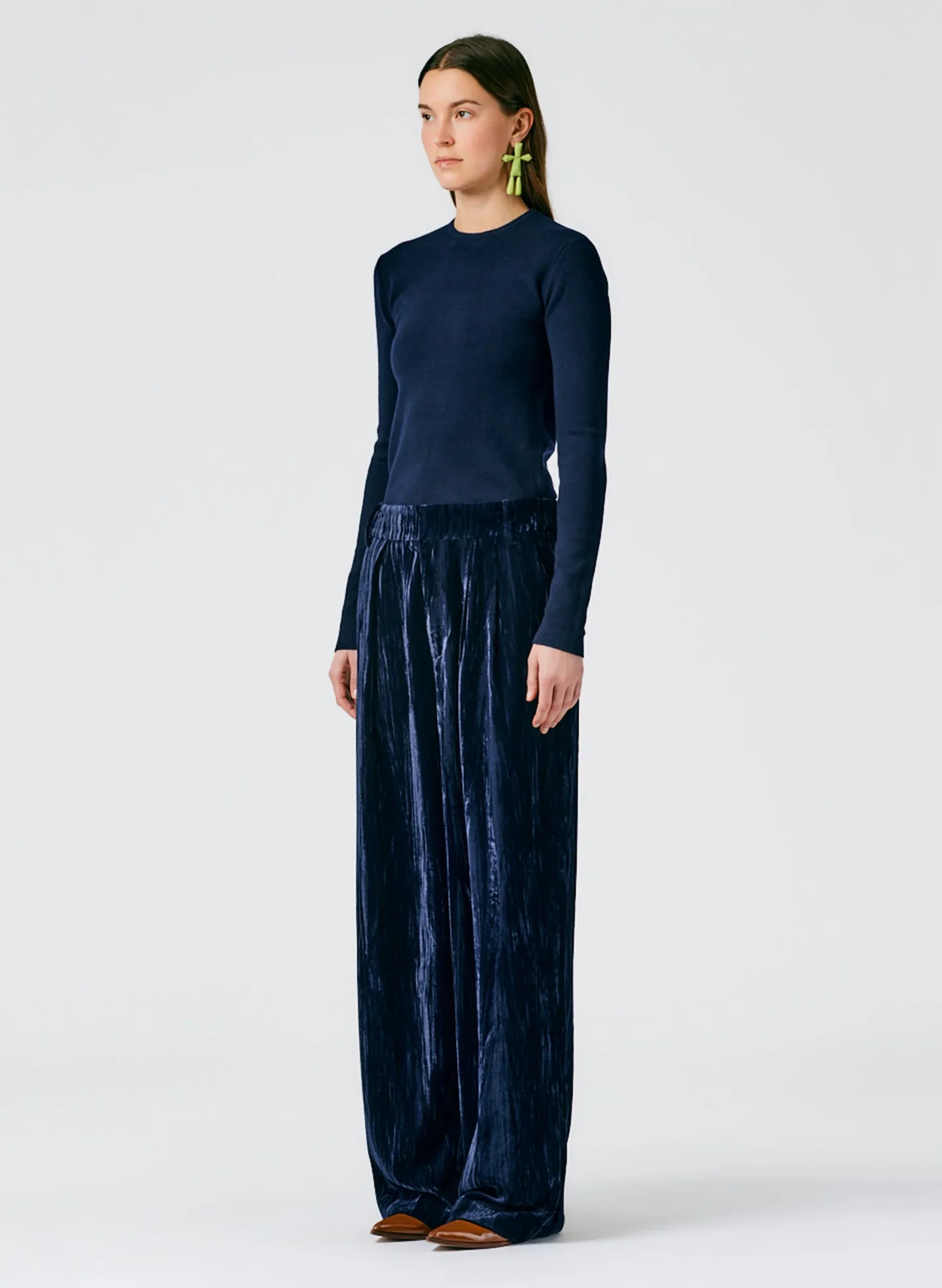 Creased Velvet Stella Pant sold by Tibi product image thumbnail 3