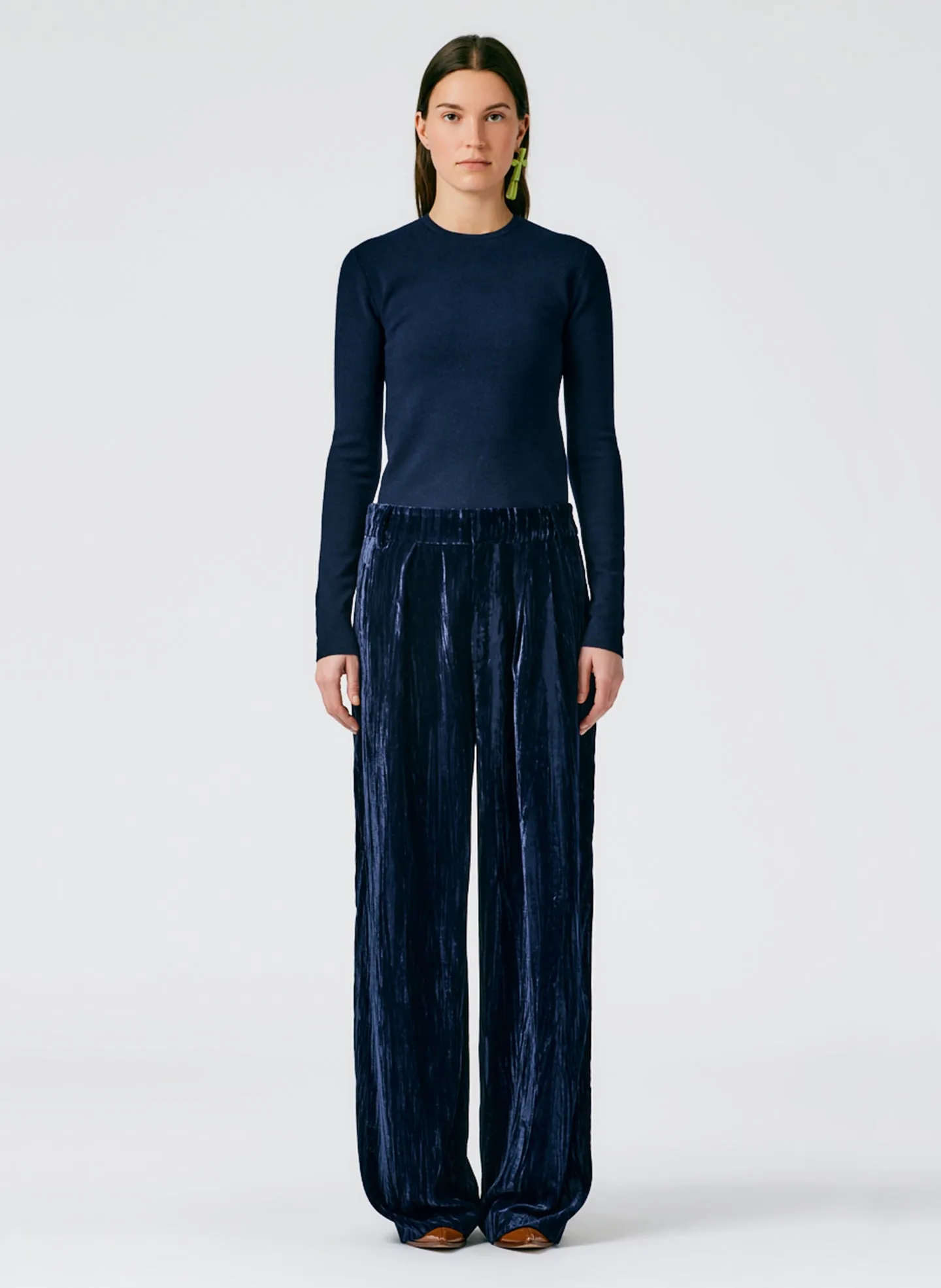 Creased Velvet Stella Pant sold by Tibi product image thumbnail 2
