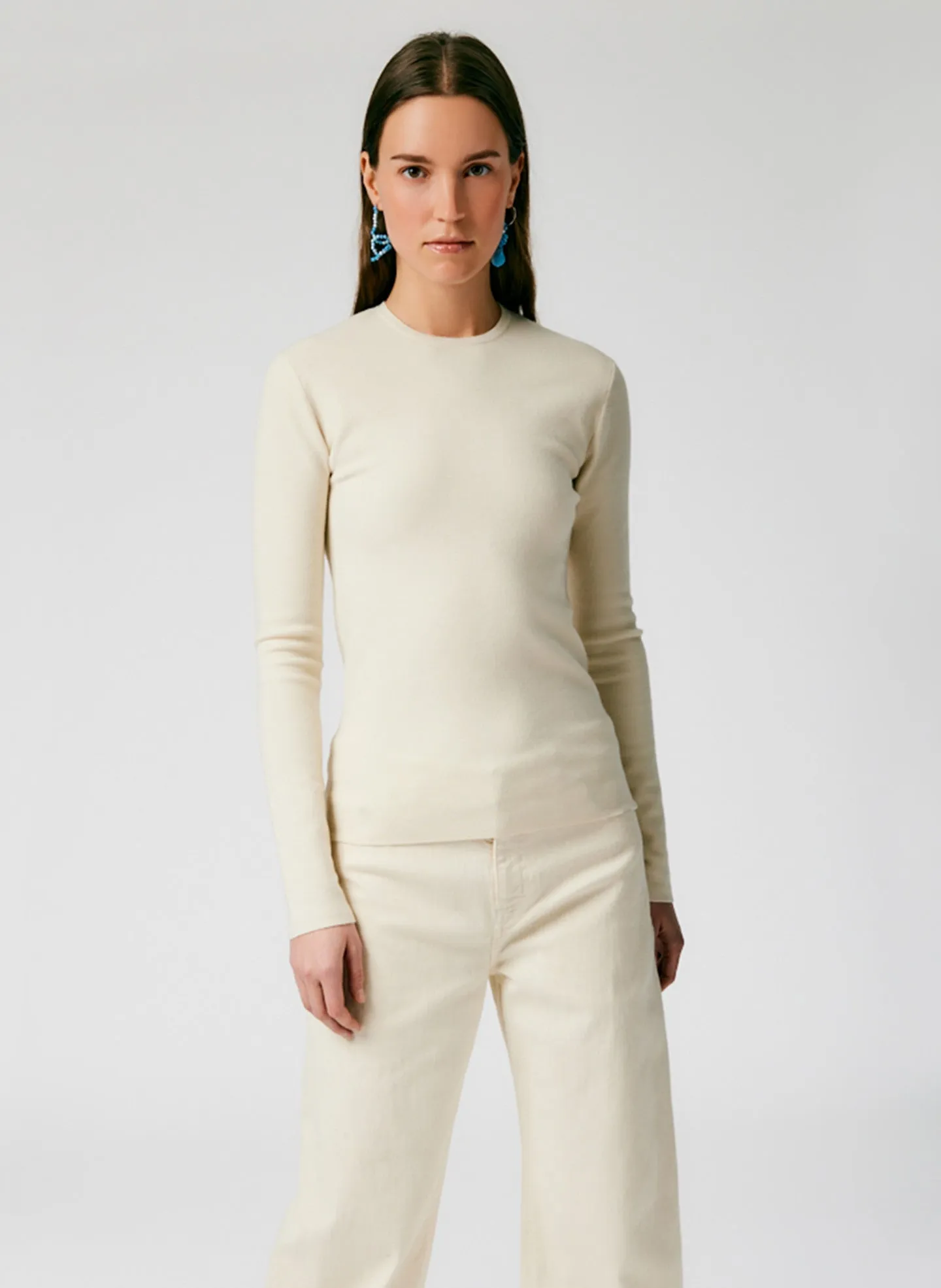 Compact Stretch Cashmere Mini Long Sleeve Pullover sold by Tibi