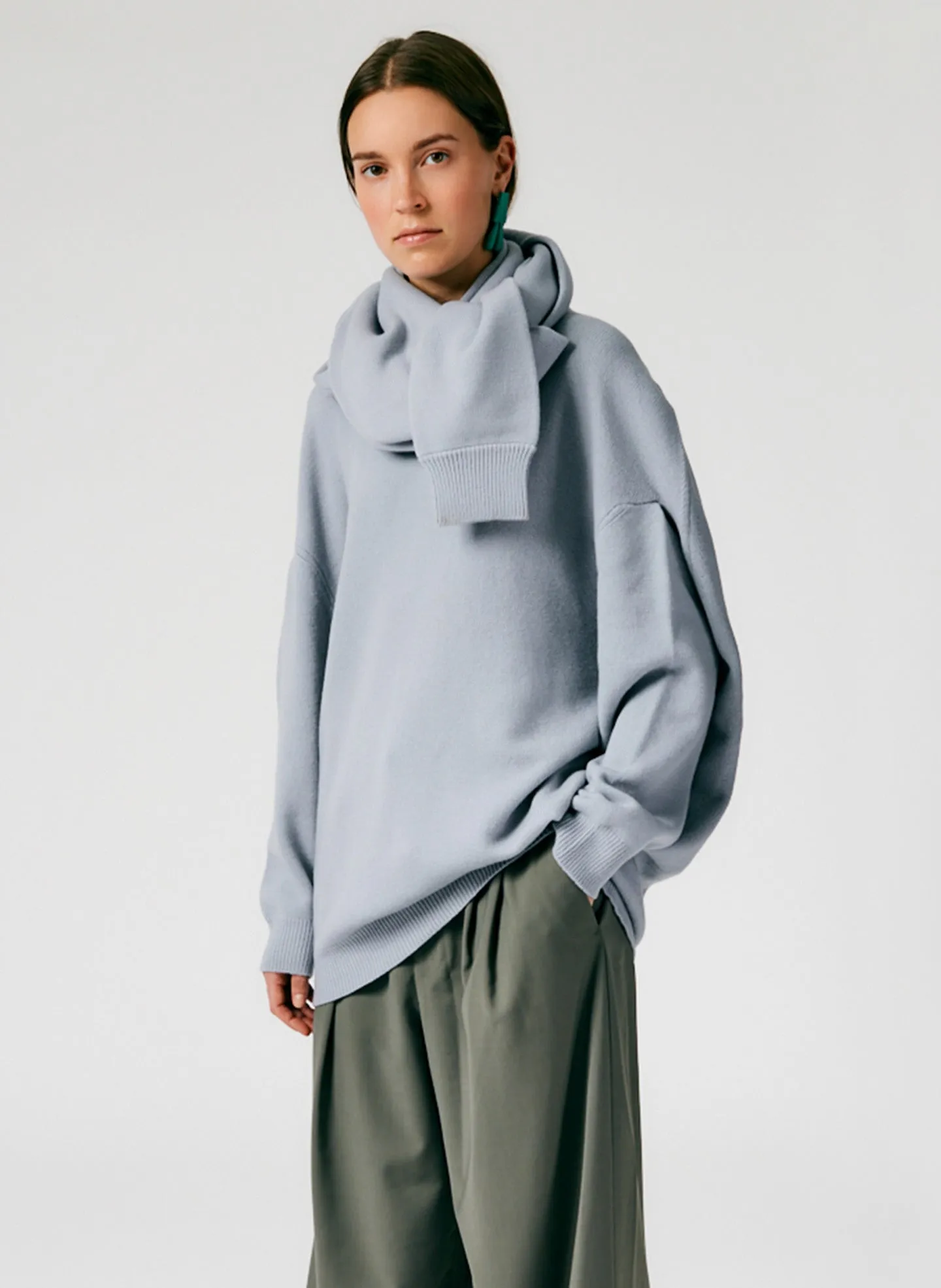 Airy Extrafine Wool Circular Origami Pullover sold by Tibi product image thumbnail 2
